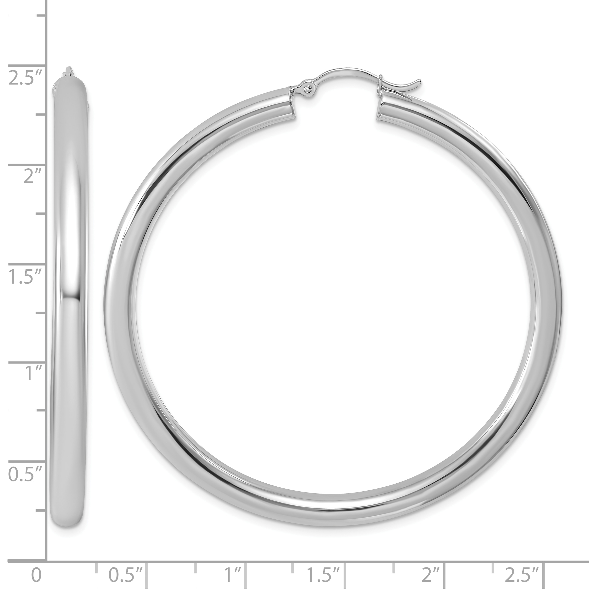  27 mm Sterling Silver 4.0mm Hoop Earrings  Unknown Friendly Weight Sterling Silver - view 57