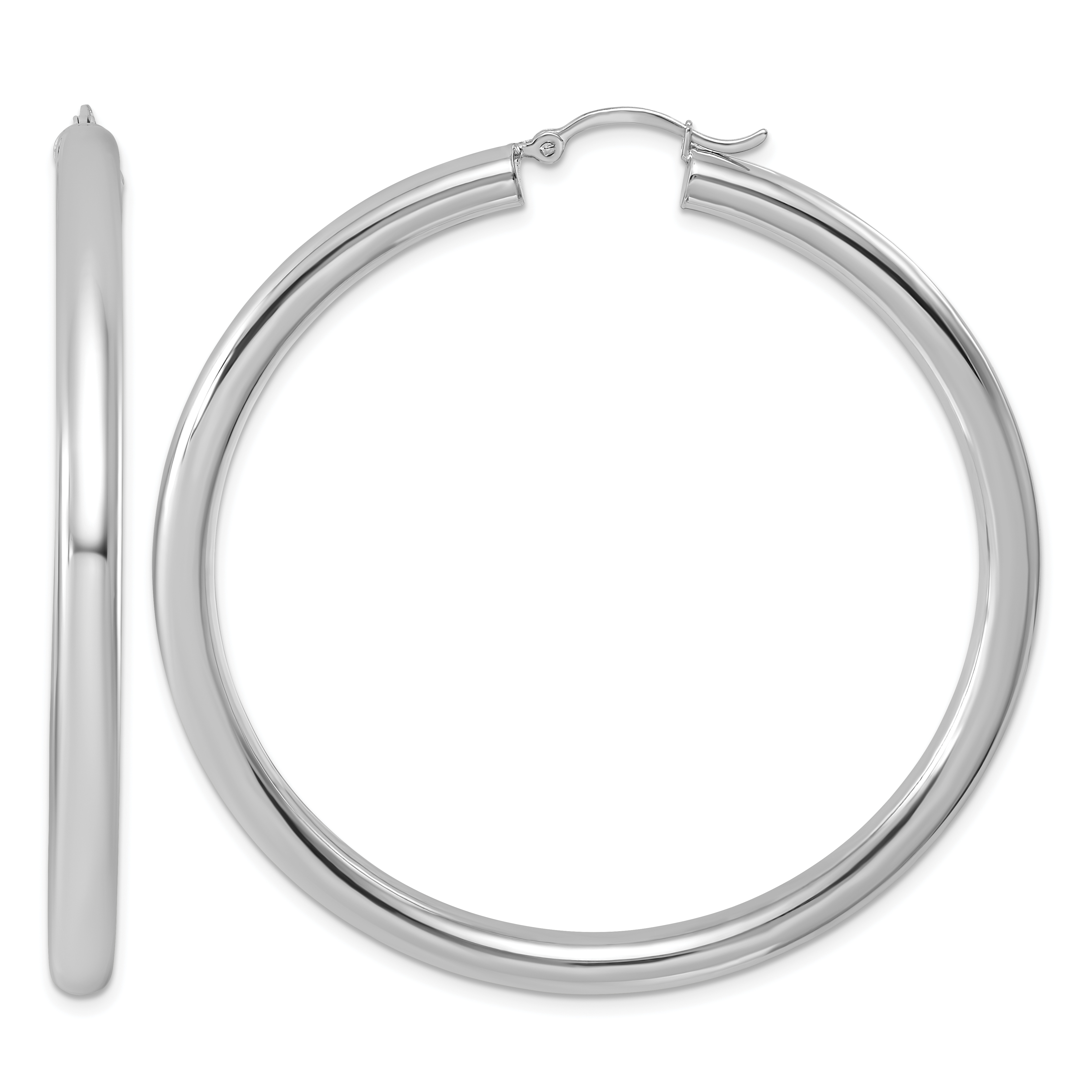  27 mm Sterling Silver 4.0mm Hoop Earrings  Unknown Friendly Weight Sterling Silver - view 58