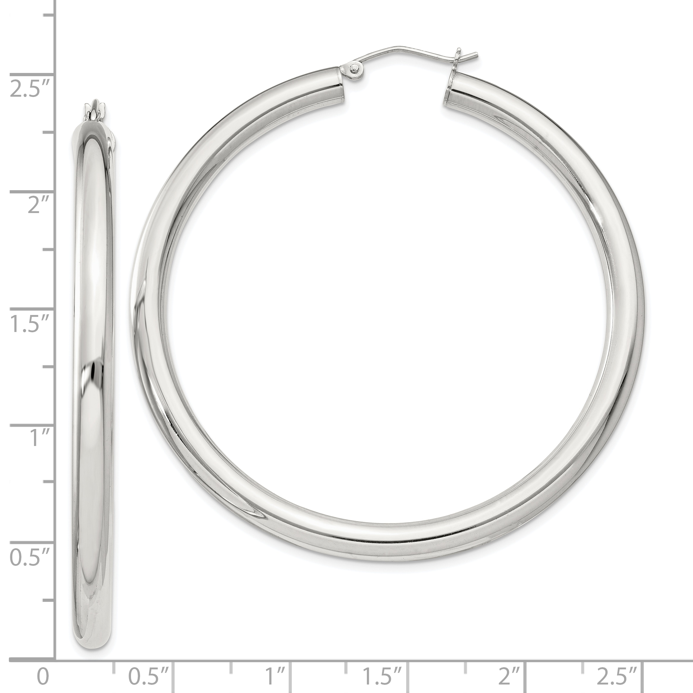  27 mm Sterling Silver 4.0mm Hoop Earrings  Unknown Friendly Weight Sterling Silver - view 61