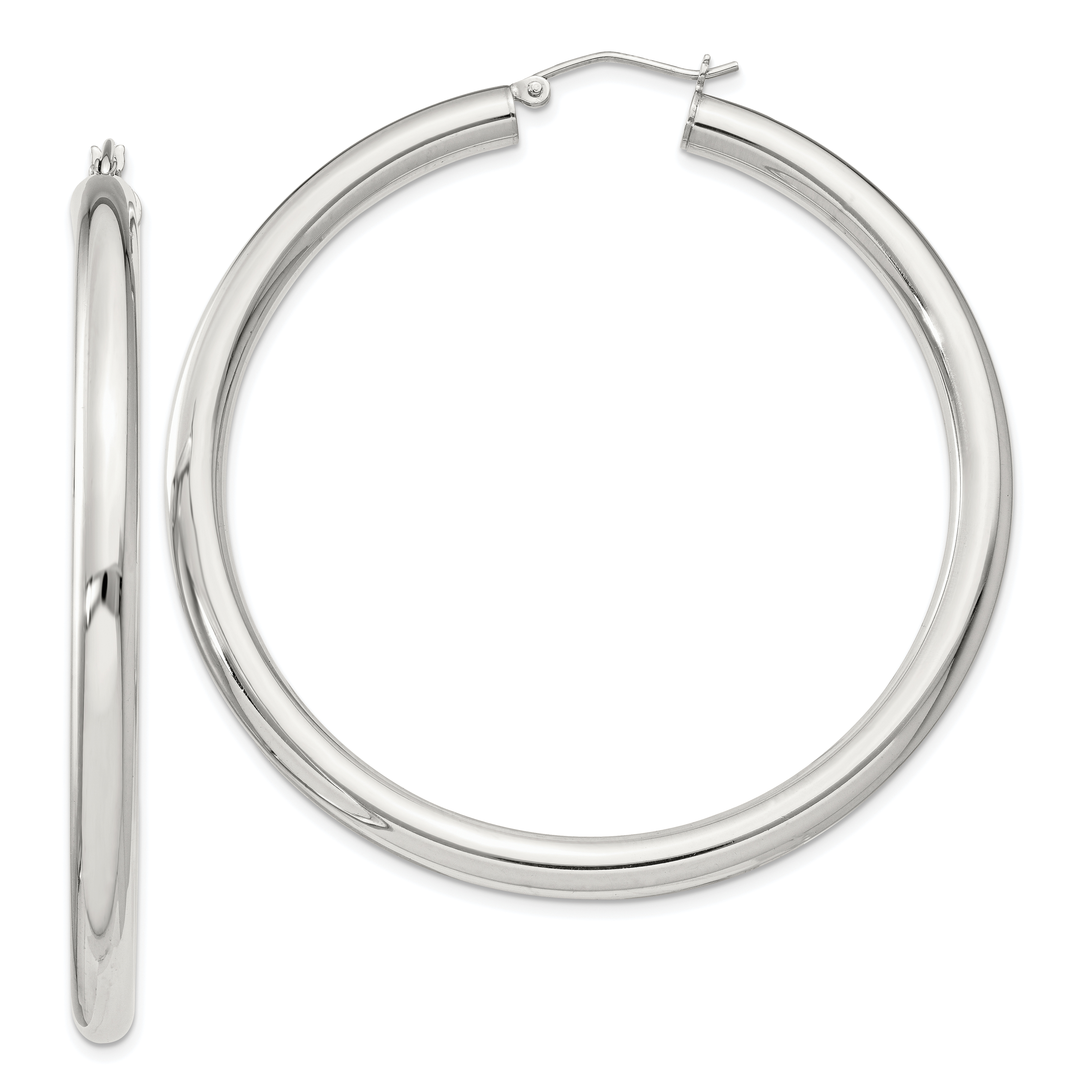  27 mm Sterling Silver 4.0mm Hoop Earrings  Unknown Friendly Weight Sterling Silver - view 62