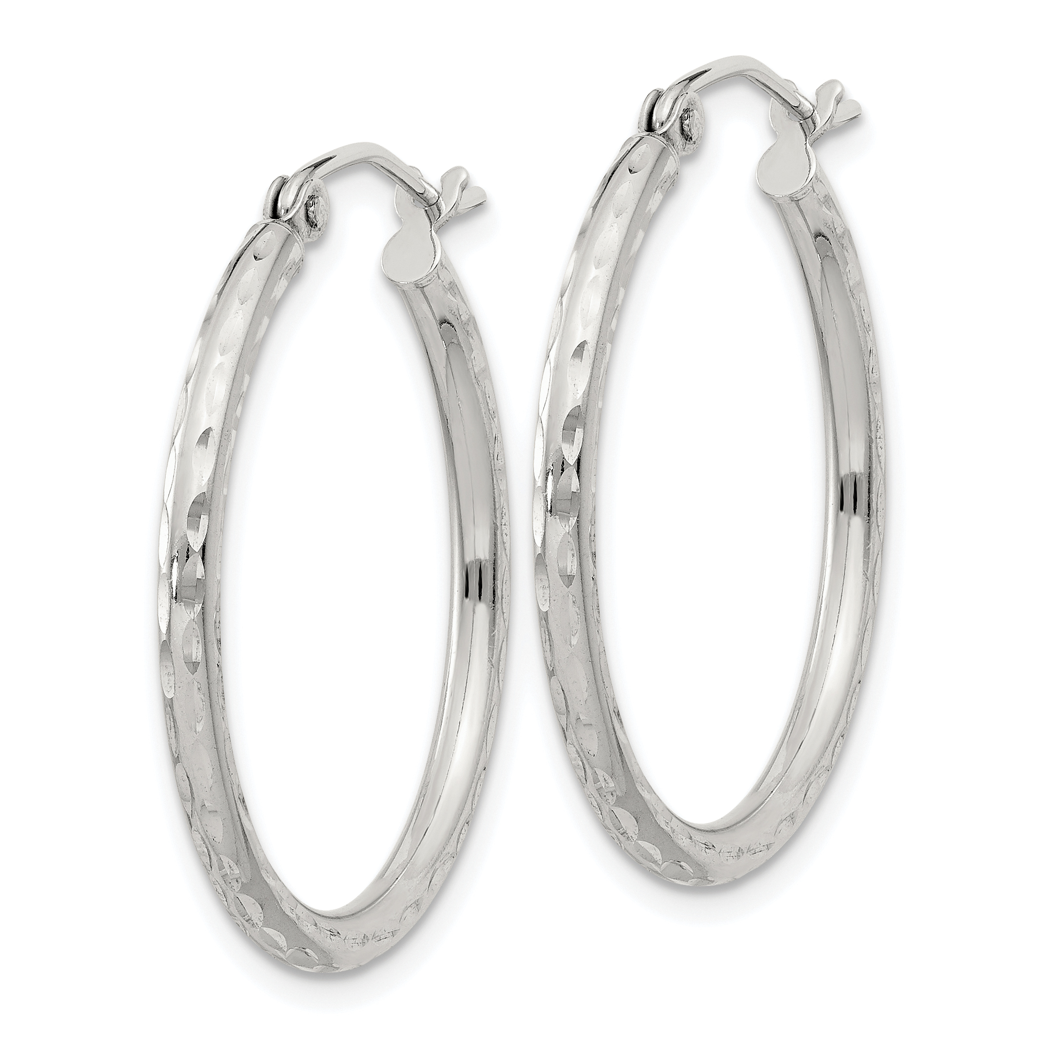  14 mm Sterling Silver 2.0mm Diamond-cut Hoop Earrings  Unknown Friendly Weight Sterling Silver - view 37