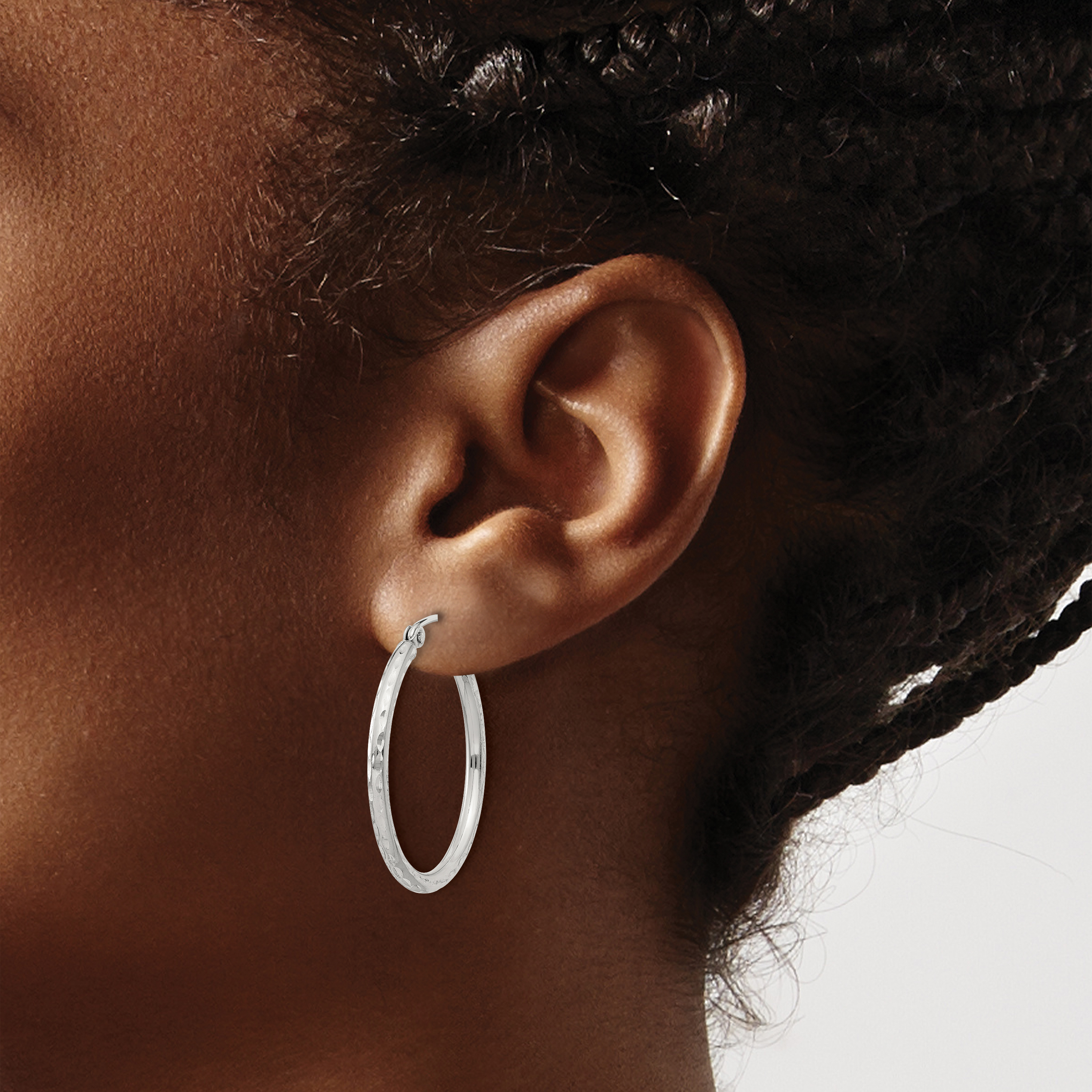  14 mm Sterling Silver 2.0mm Diamond-cut Hoop Earrings  Unknown Friendly Weight Sterling Silver - view 38