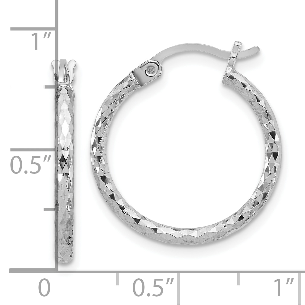  14 mm Sterling Silver 2.0mm Diamond-cut Hoop Earrings  Unknown Friendly Weight Sterling Silver - view 27