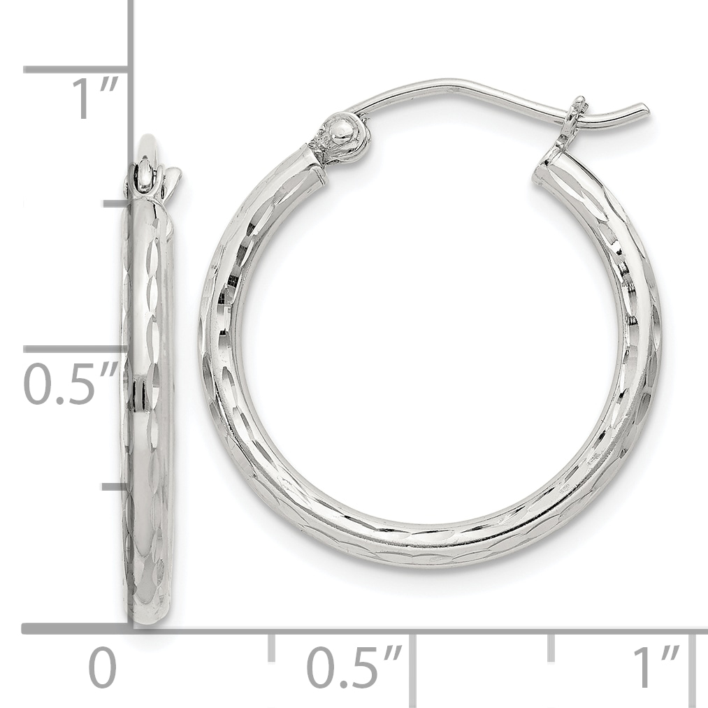  14 mm Sterling Silver 2.0mm Diamond-cut Hoop Earrings  Unknown Friendly Weight Sterling Silver - view 31