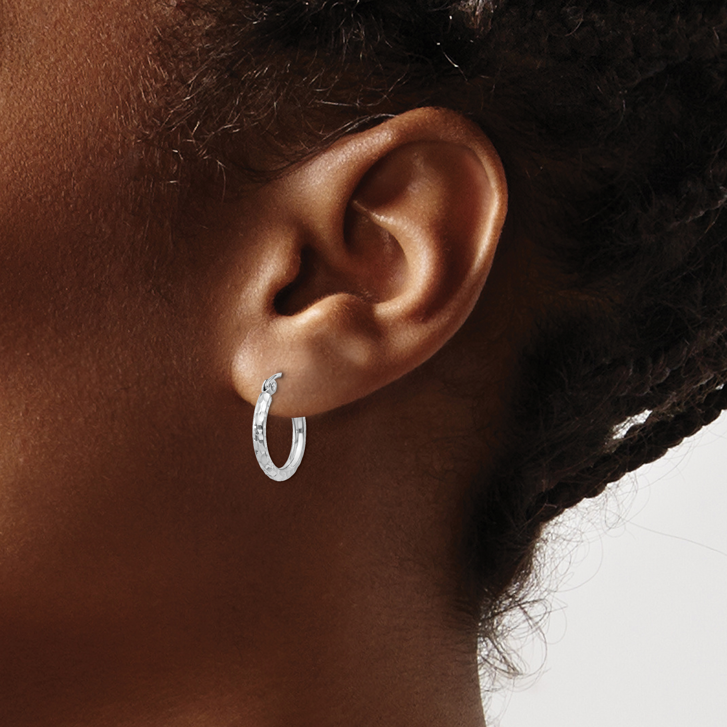  14 mm Sterling Silver 2.0mm Diamond-cut Hoop Earrings  Unknown Friendly Weight Sterling Silver - view 10