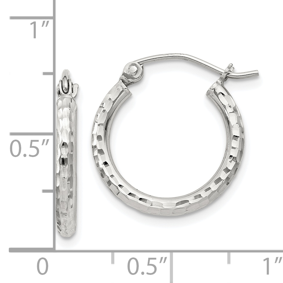  14 mm Sterling Silver 2.0mm Diamond-cut Hoop Earrings  Unknown Friendly Weight Sterling Silver - view 23
