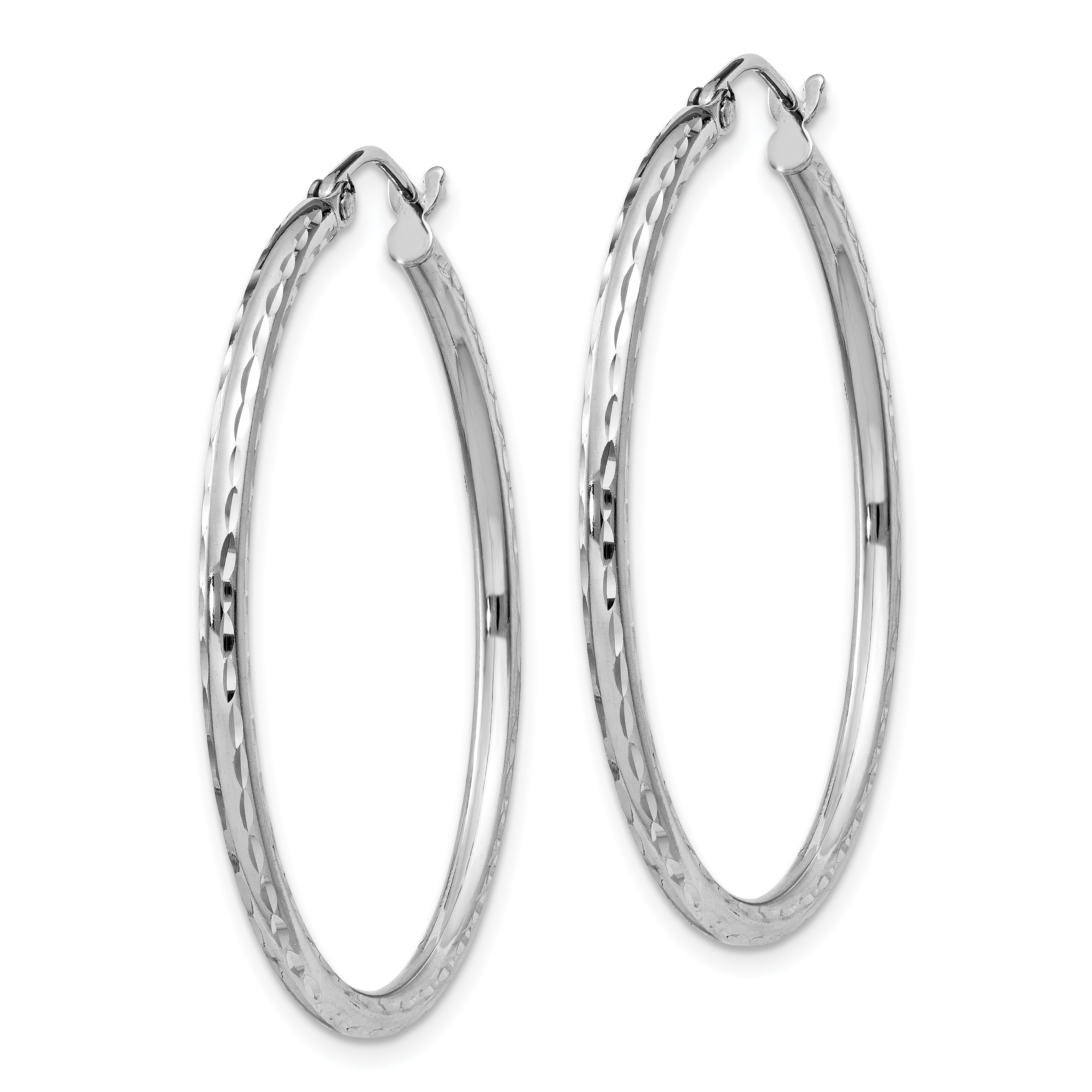  14 mm Sterling Silver 2.0mm Diamond-cut Hoop Earrings  Unknown Friendly Weight Sterling Silver - view 49
