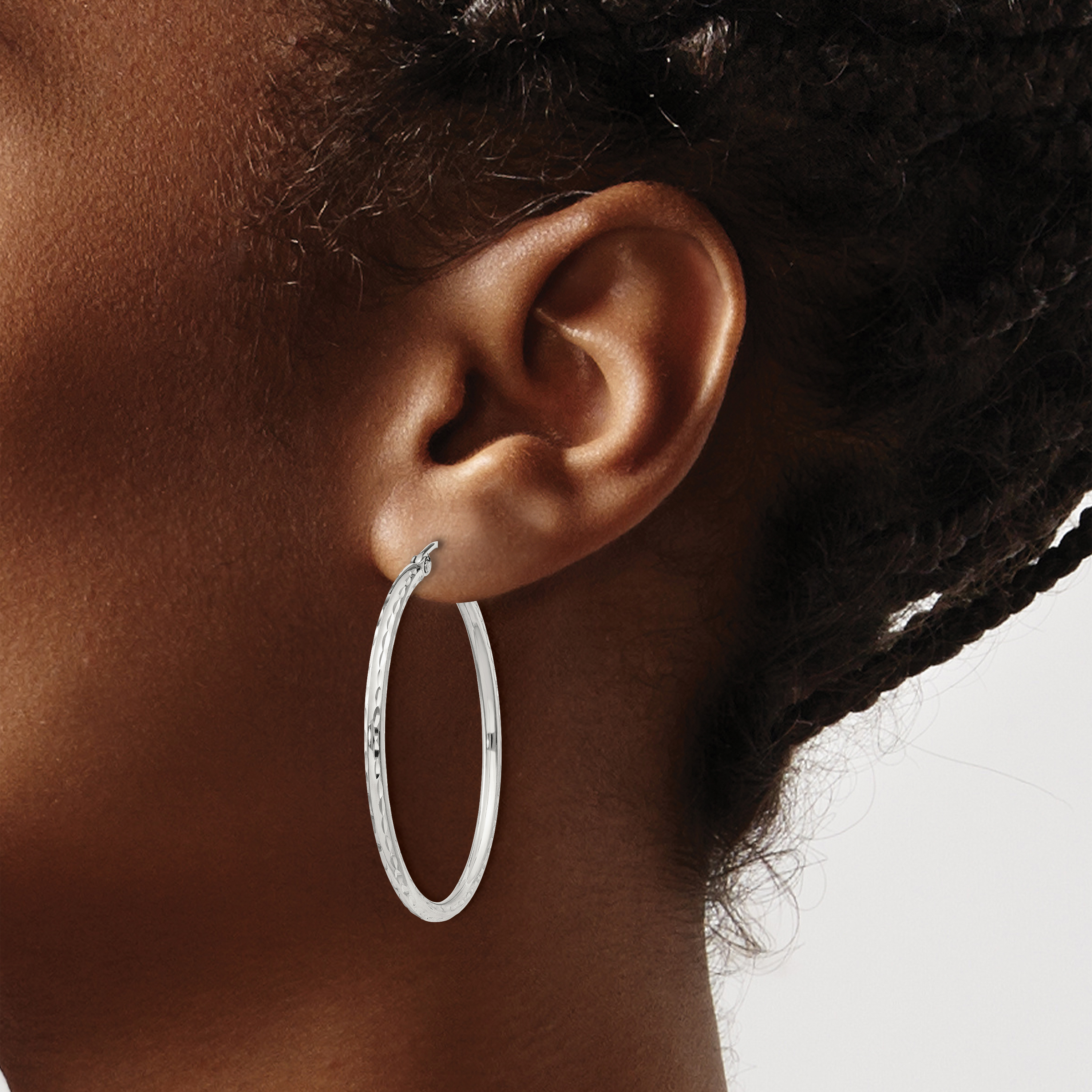  14 mm Sterling Silver 2.0mm Diamond-cut Hoop Earrings  Unknown Friendly Weight Sterling Silver - view 54