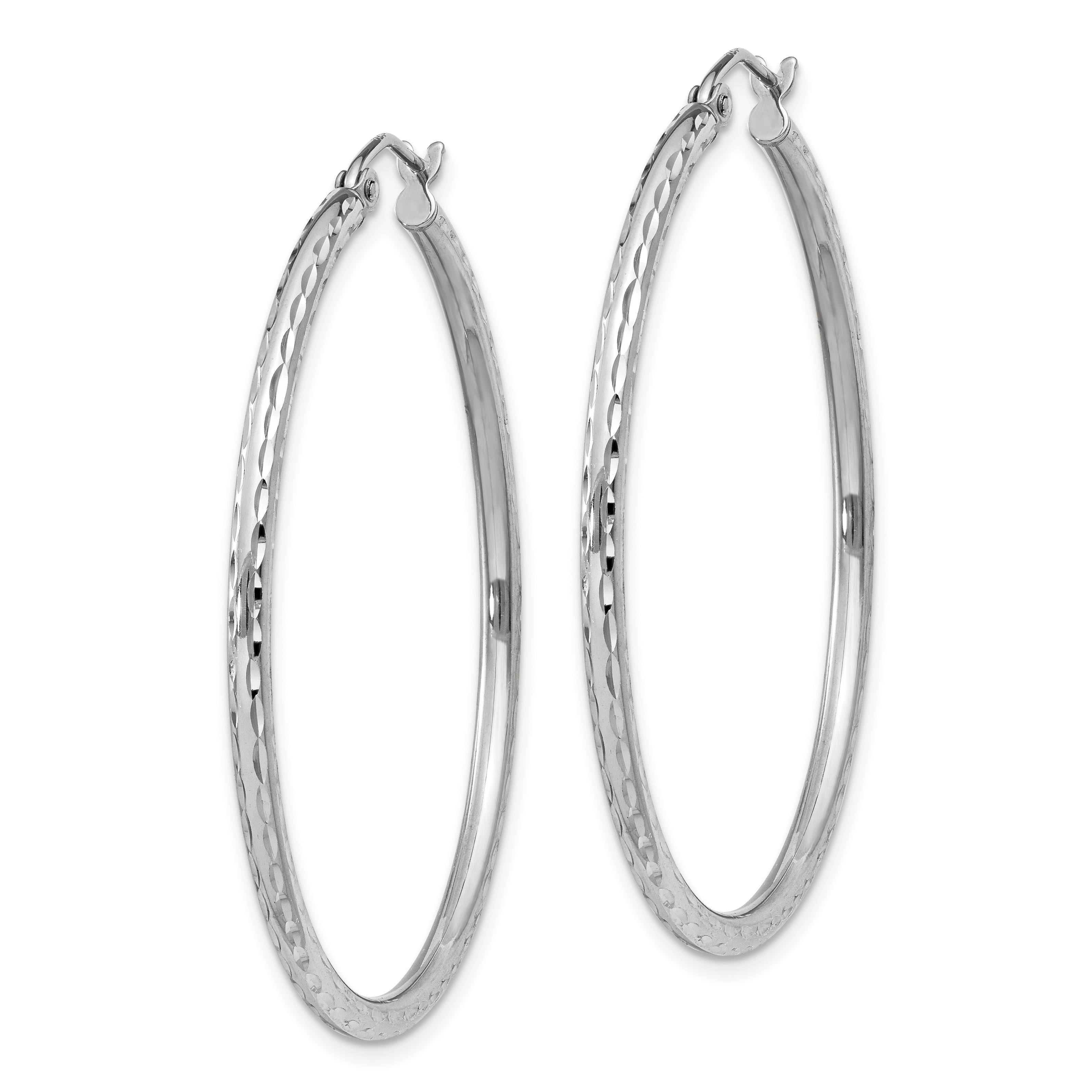  14 mm Sterling Silver 2.0mm Diamond-cut Hoop Earrings  Unknown Friendly Weight Sterling Silver - view 57