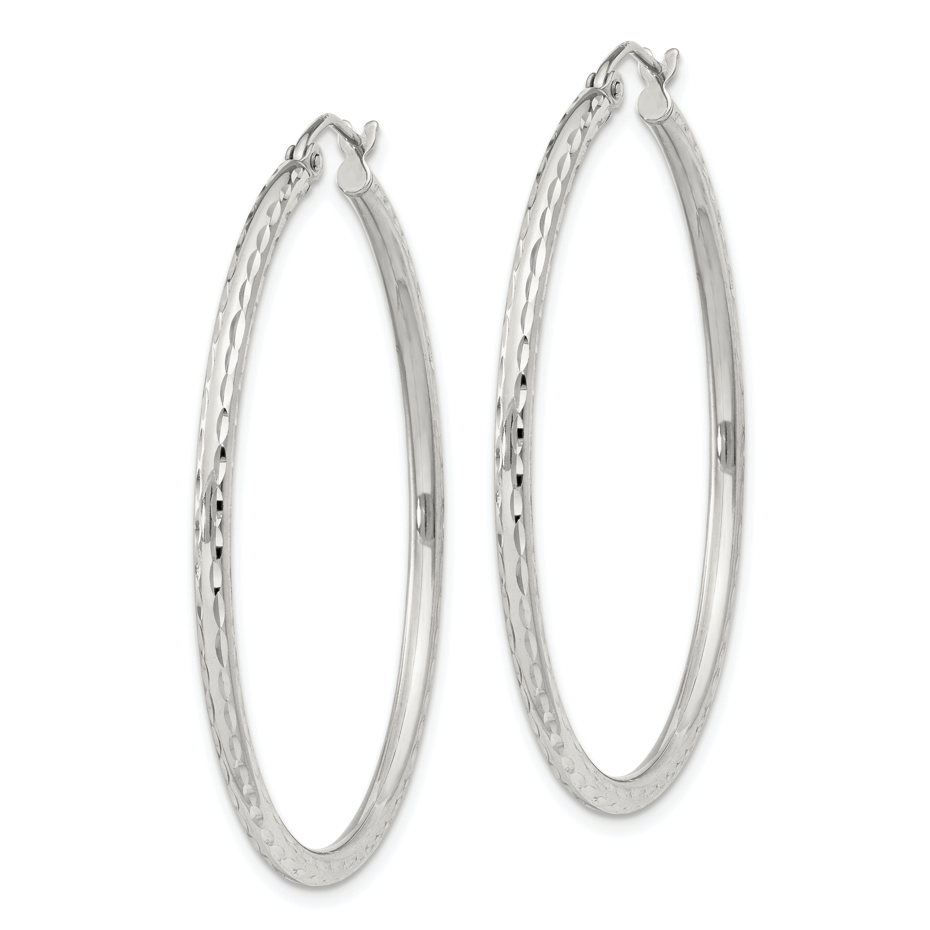  14 mm Sterling Silver 2.0mm Diamond-cut Hoop Earrings  Unknown Friendly Weight Sterling Silver - view 61