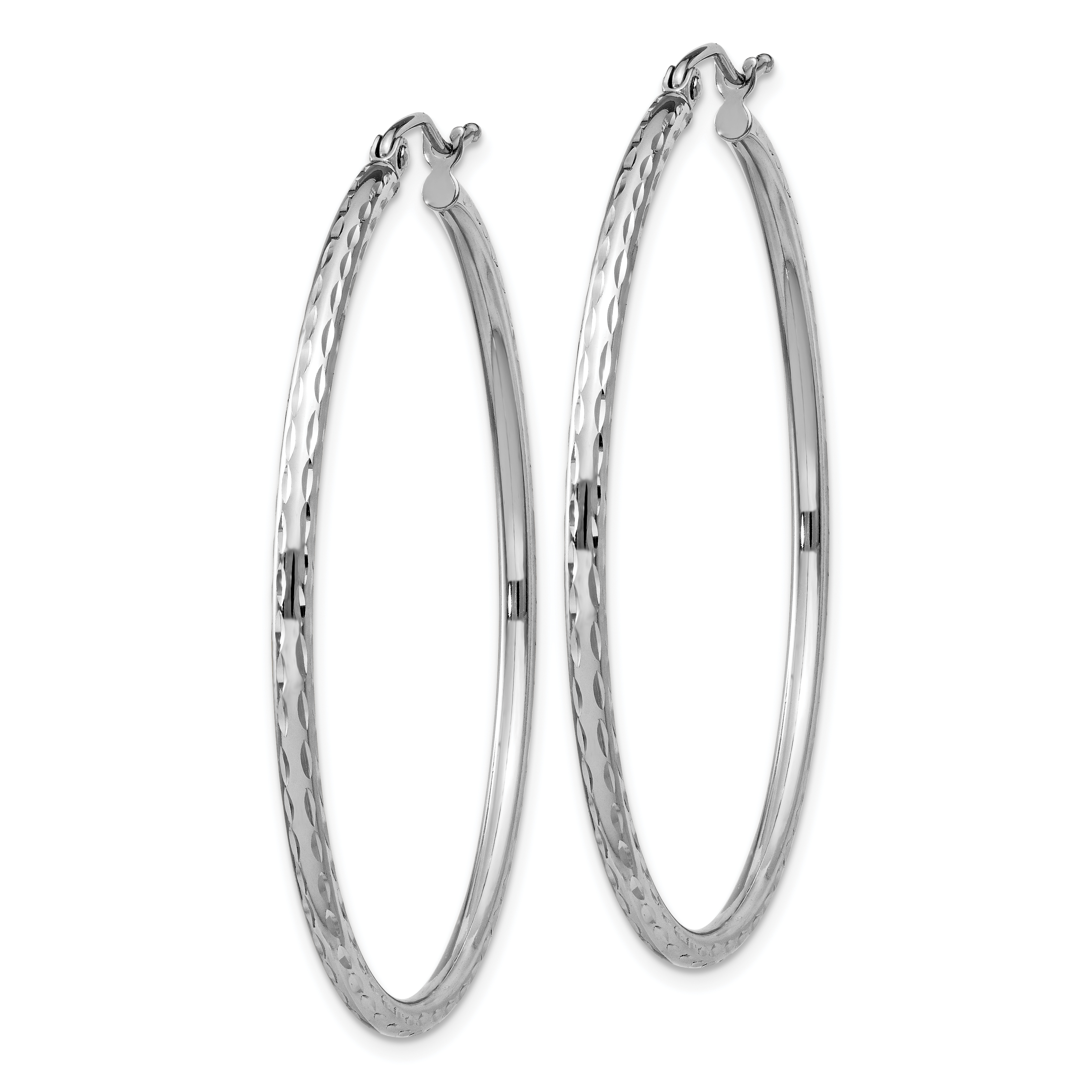  14 mm Sterling Silver 2.0mm Diamond-cut Hoop Earrings  Unknown Friendly Weight Sterling Silver - view 65