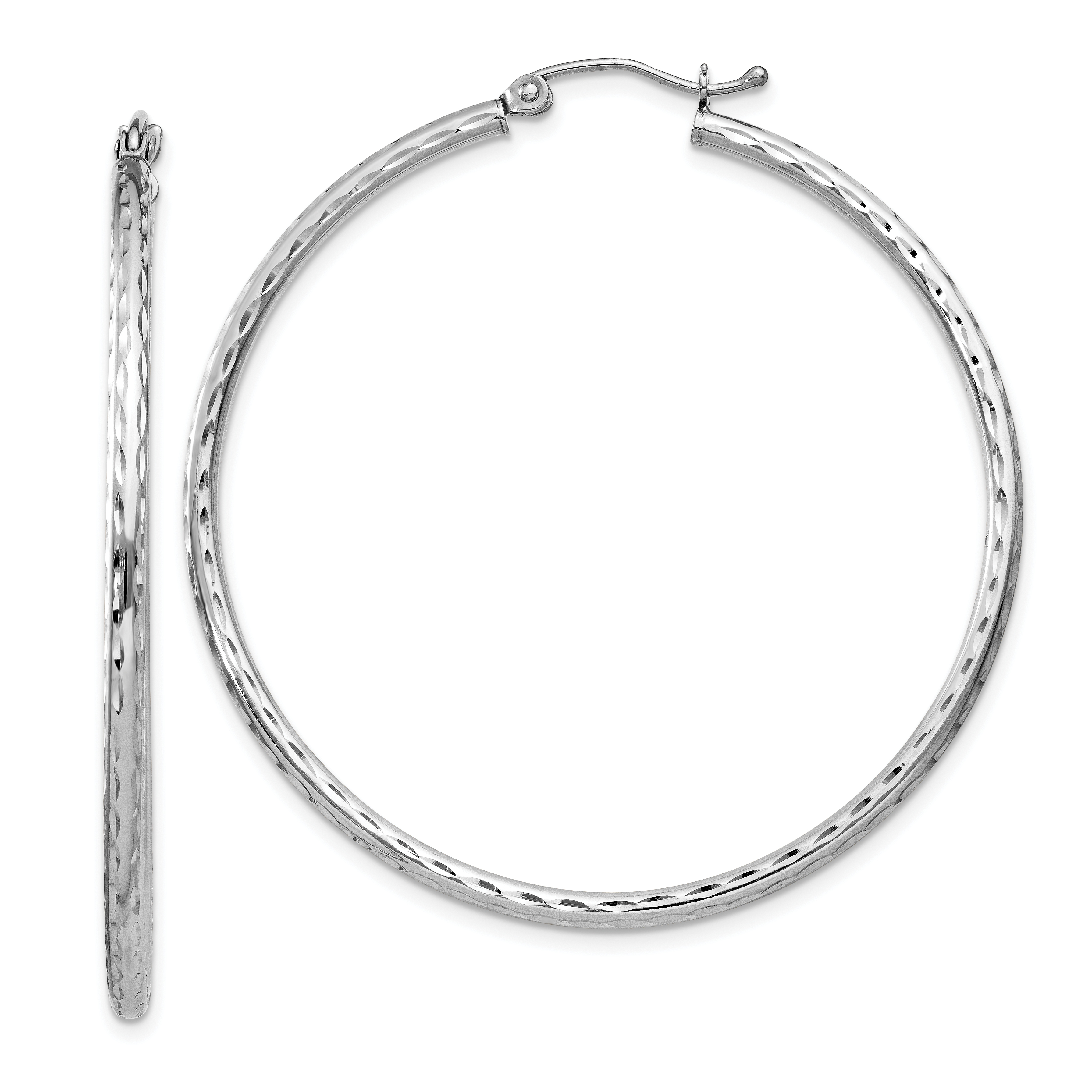  14 mm Sterling Silver 2.0mm Diamond-cut Hoop Earrings  Unknown Friendly Weight Sterling Silver - view 68