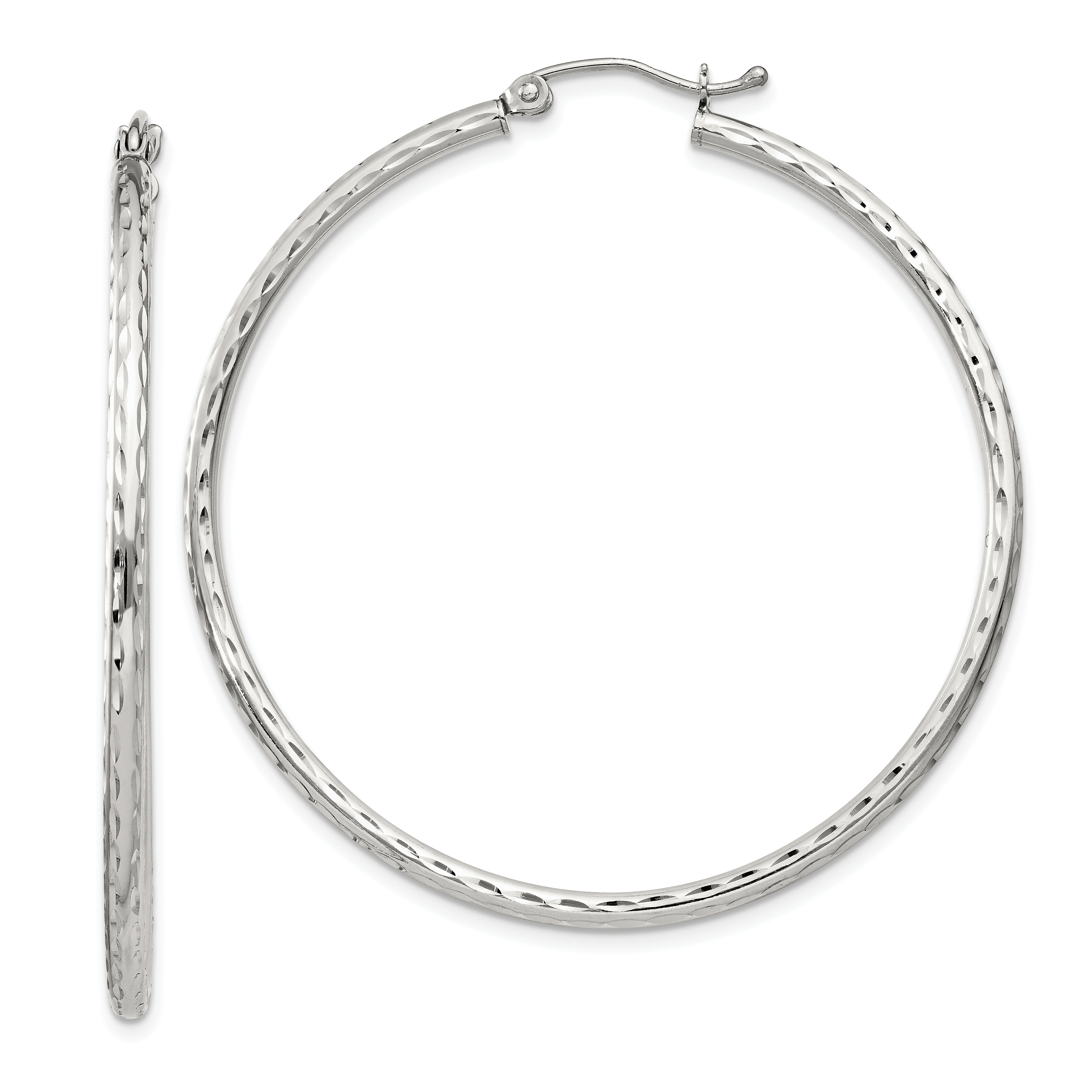  14 mm Sterling Silver 2.0mm Diamond-cut Hoop Earrings  Unknown Friendly Weight Sterling Silver - view 72
