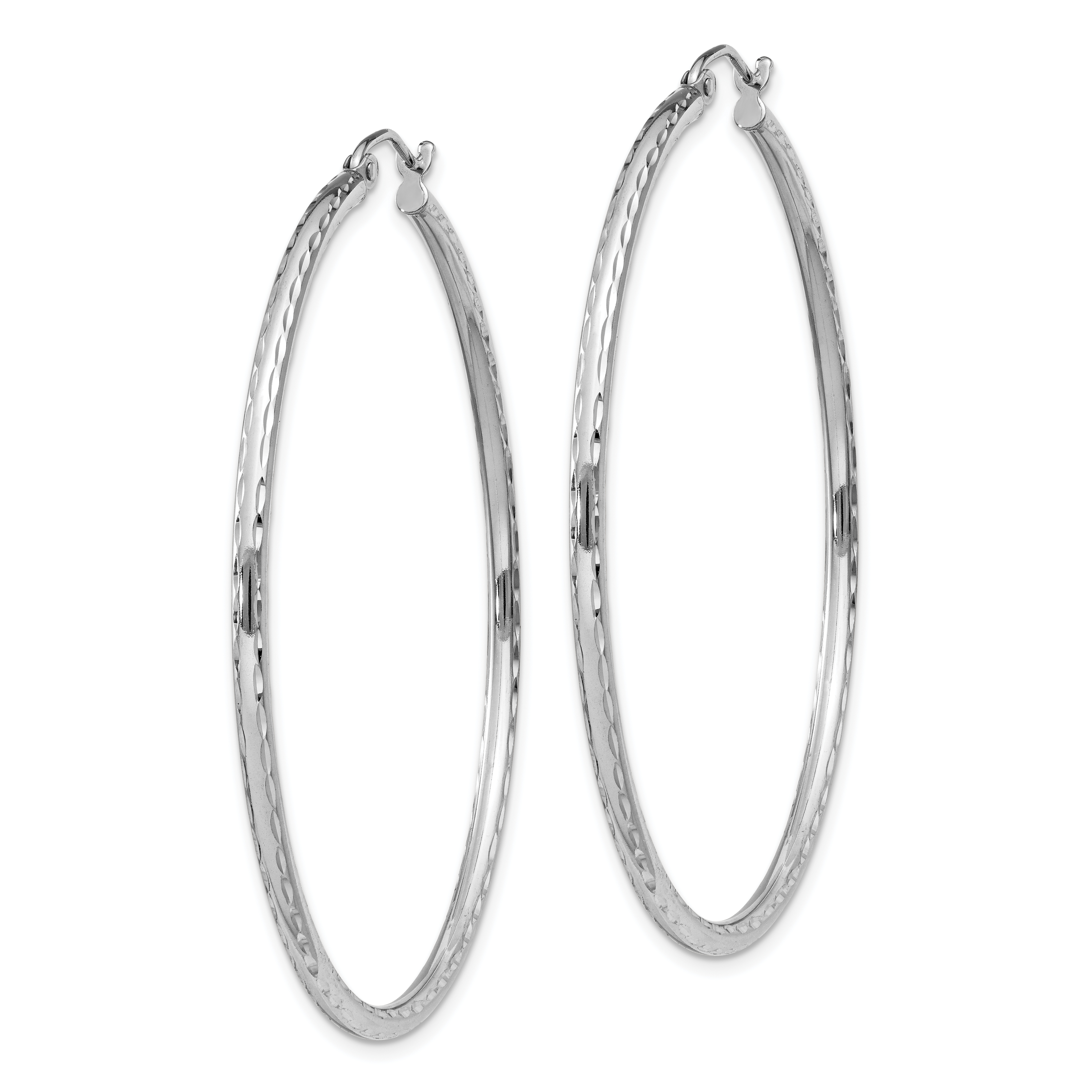  14 mm Sterling Silver 2.0mm Diamond-cut Hoop Earrings  Unknown Friendly Weight Sterling Silver - view 73