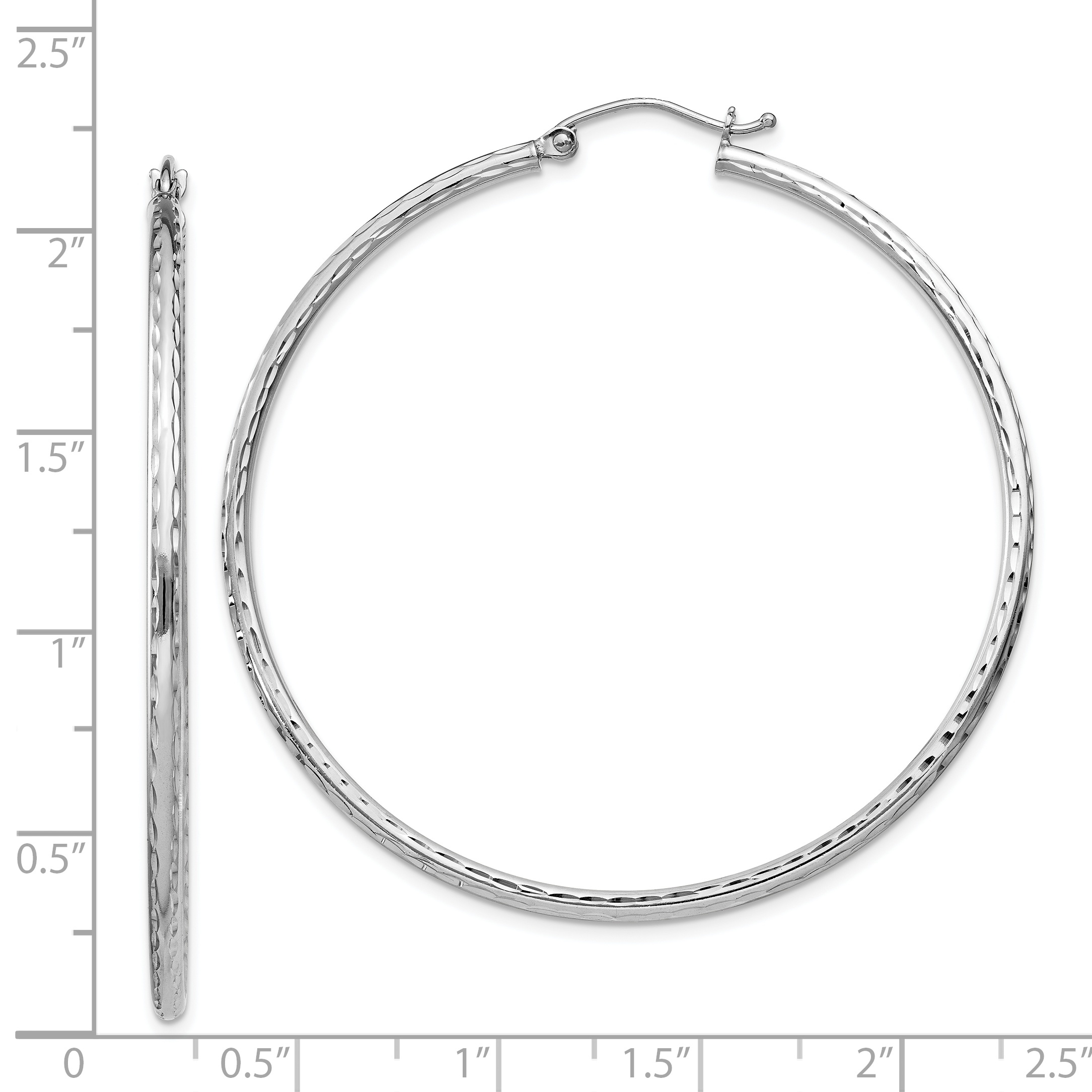  14 mm Sterling Silver 2.0mm Diamond-cut Hoop Earrings  Unknown Friendly Weight Sterling Silver - view 75