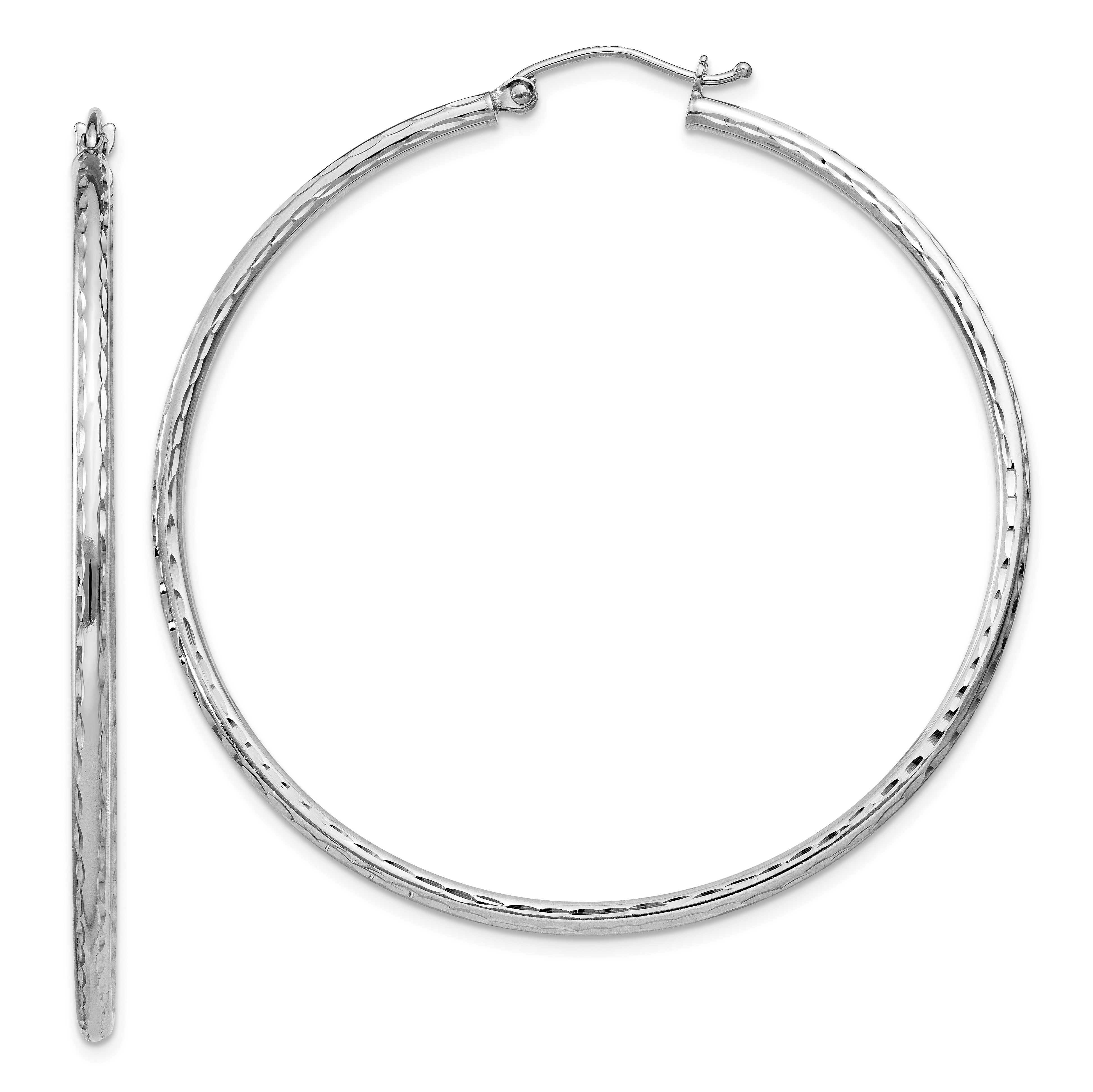  14 mm Sterling Silver 2.0mm Diamond-cut Hoop Earrings  Unknown Friendly Weight Sterling Silver - view 76
