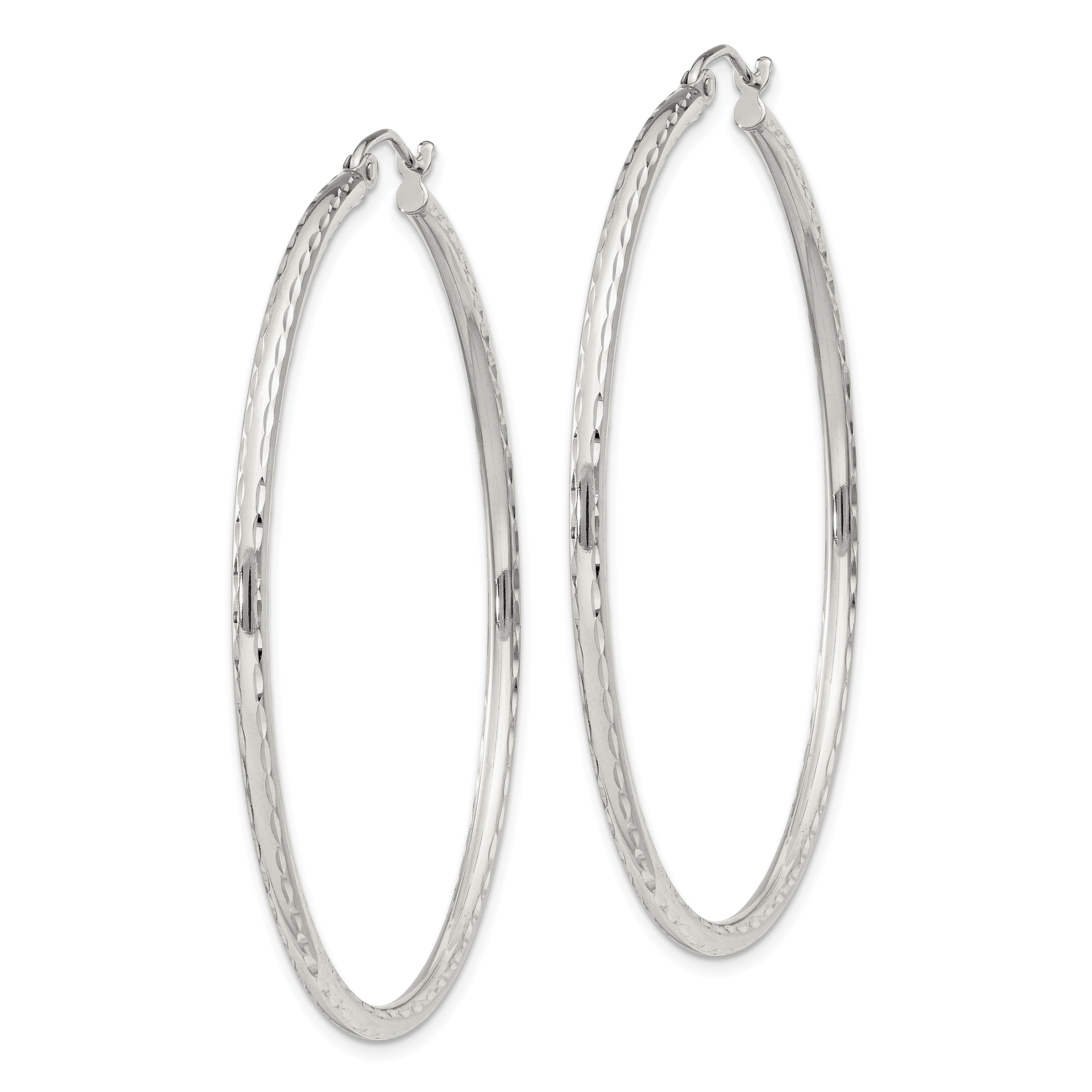  14 mm Sterling Silver 2.0mm Diamond-cut Hoop Earrings  Unknown Friendly Weight Sterling Silver - view 77
