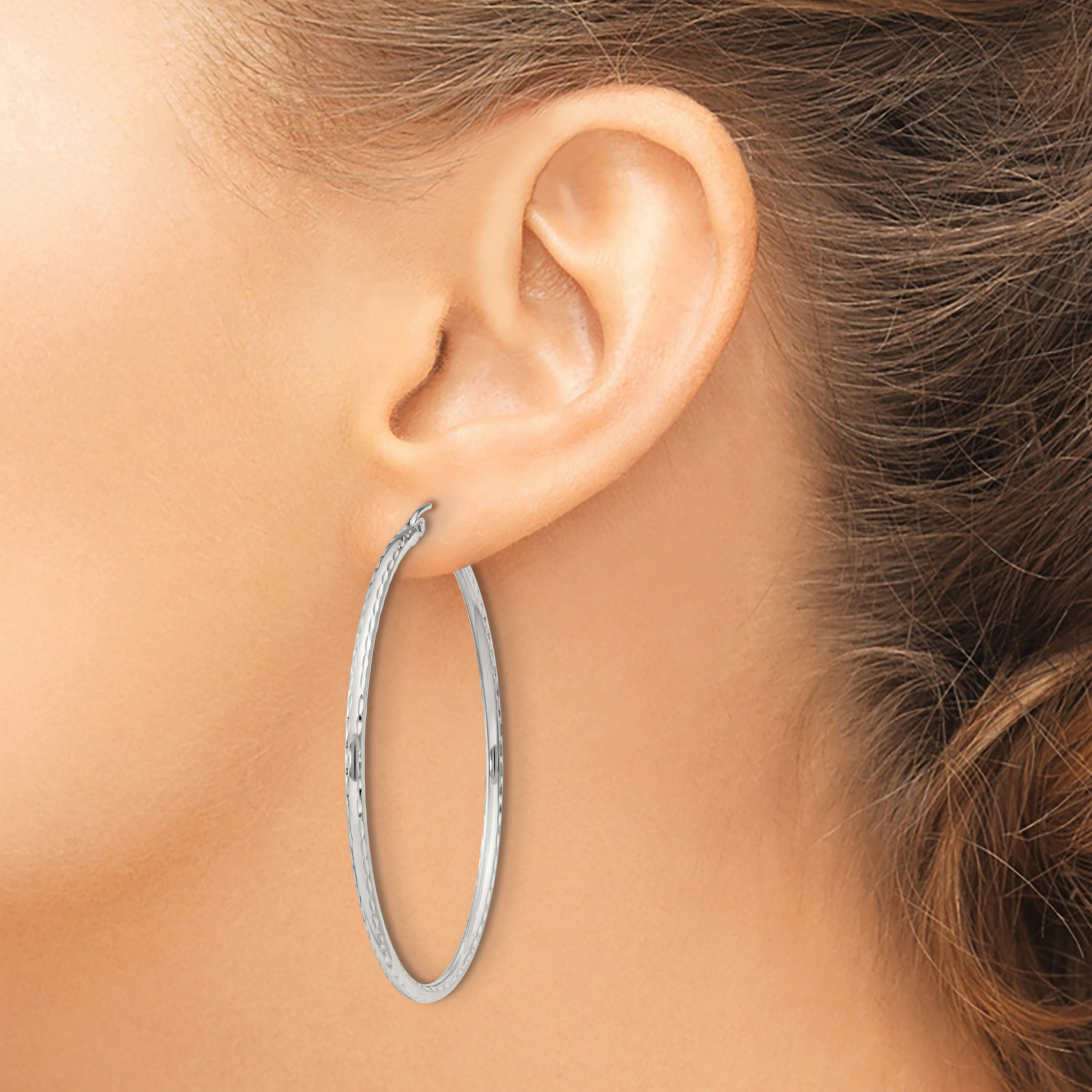  14 mm Sterling Silver 2.0mm Diamond-cut Hoop Earrings  Unknown Friendly Weight Sterling Silver - view 78