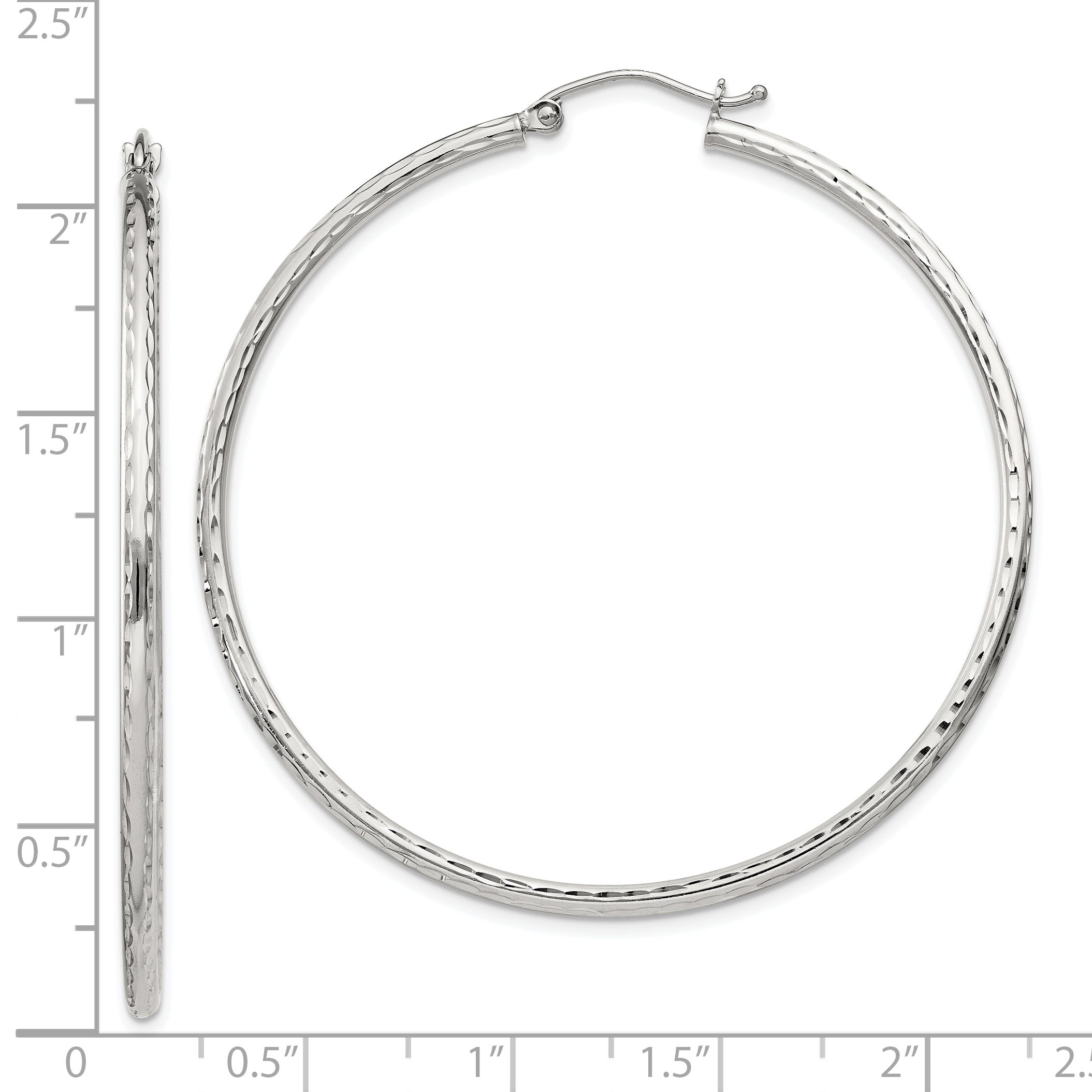  14 mm Sterling Silver 2.0mm Diamond-cut Hoop Earrings  Unknown Friendly Weight Sterling Silver - view 79