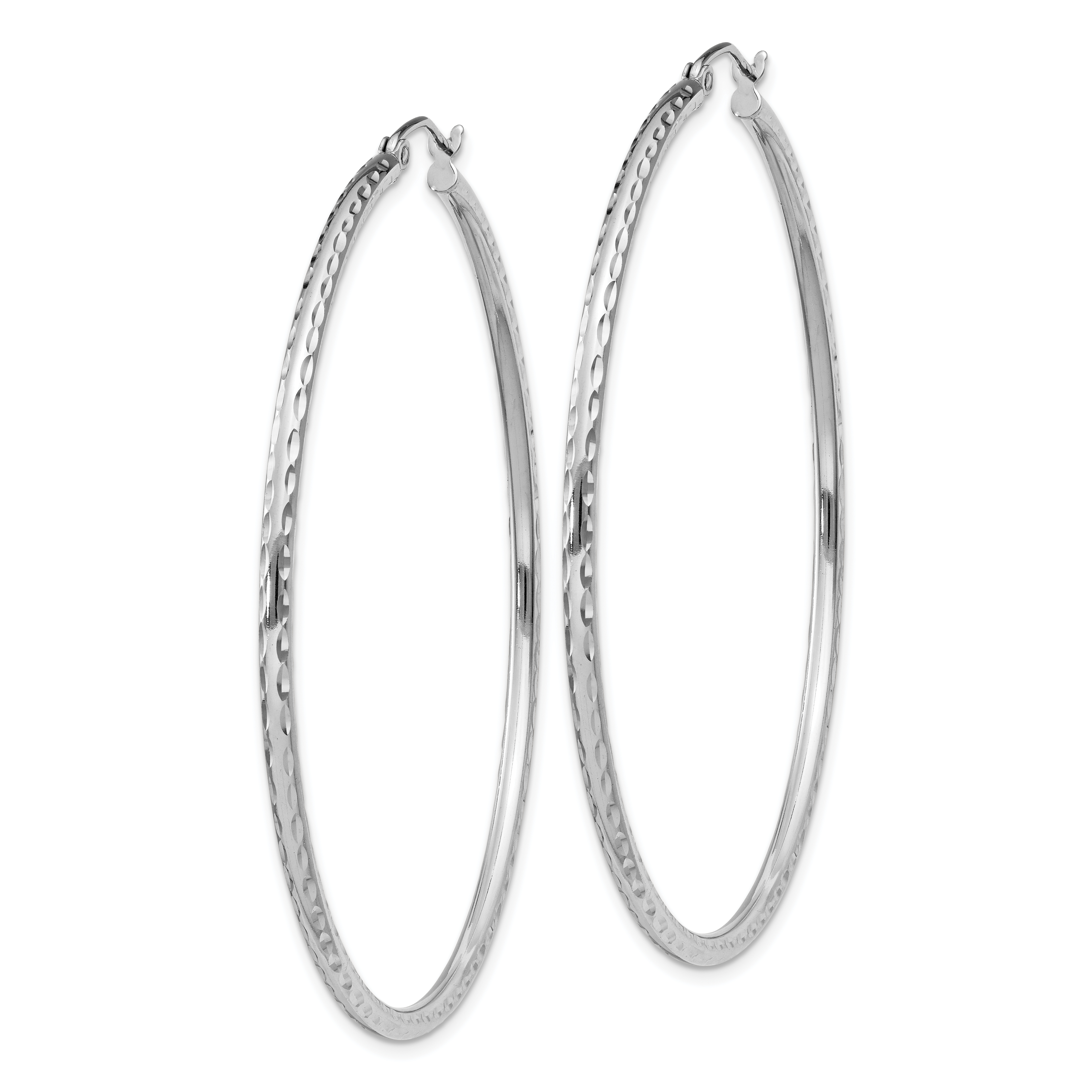  14 mm Sterling Silver 2.0mm Diamond-cut Hoop Earrings  Unknown Friendly Weight Sterling Silver - view 81