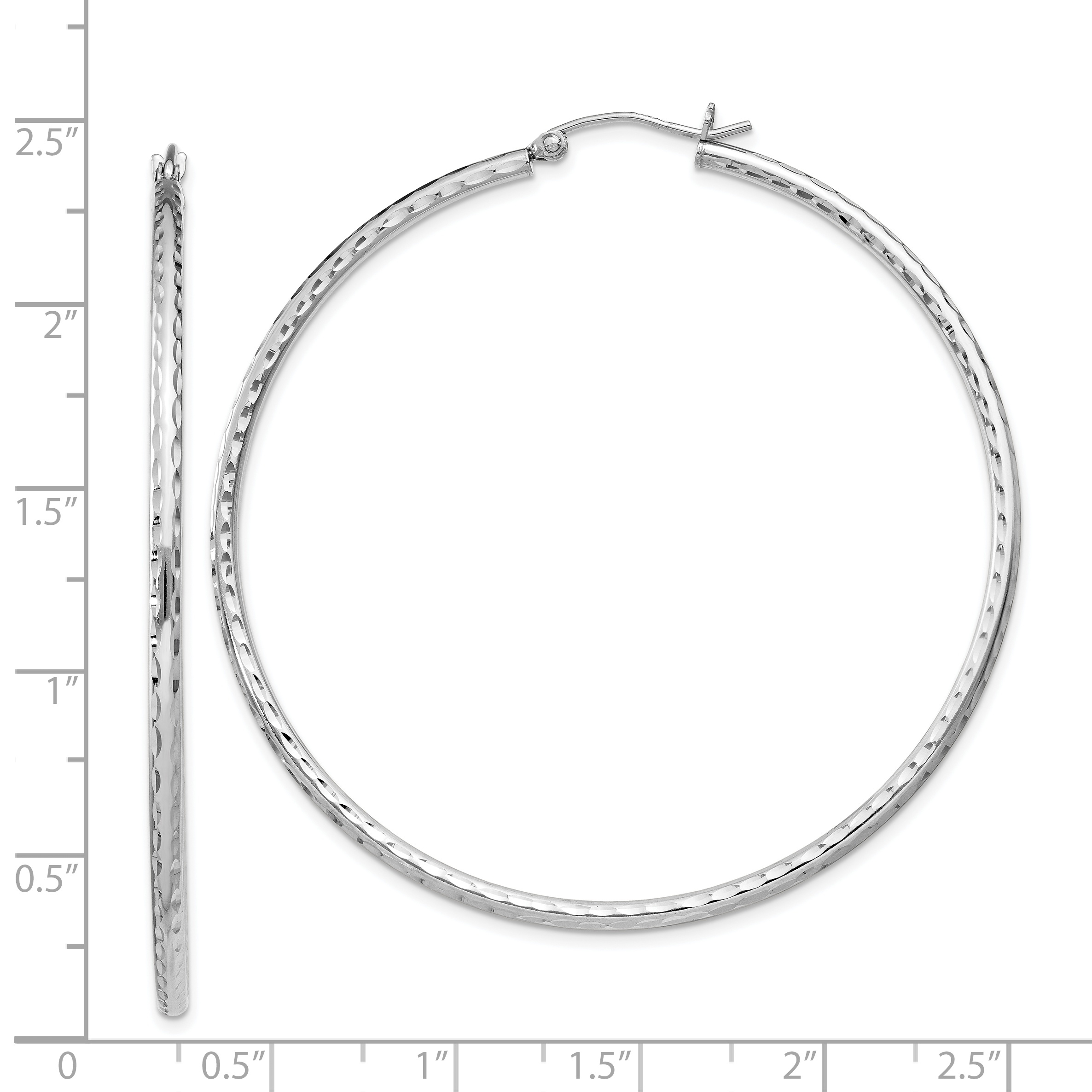  14 mm Sterling Silver 2.0mm Diamond-cut Hoop Earrings  Unknown Friendly Weight Sterling Silver - view 83