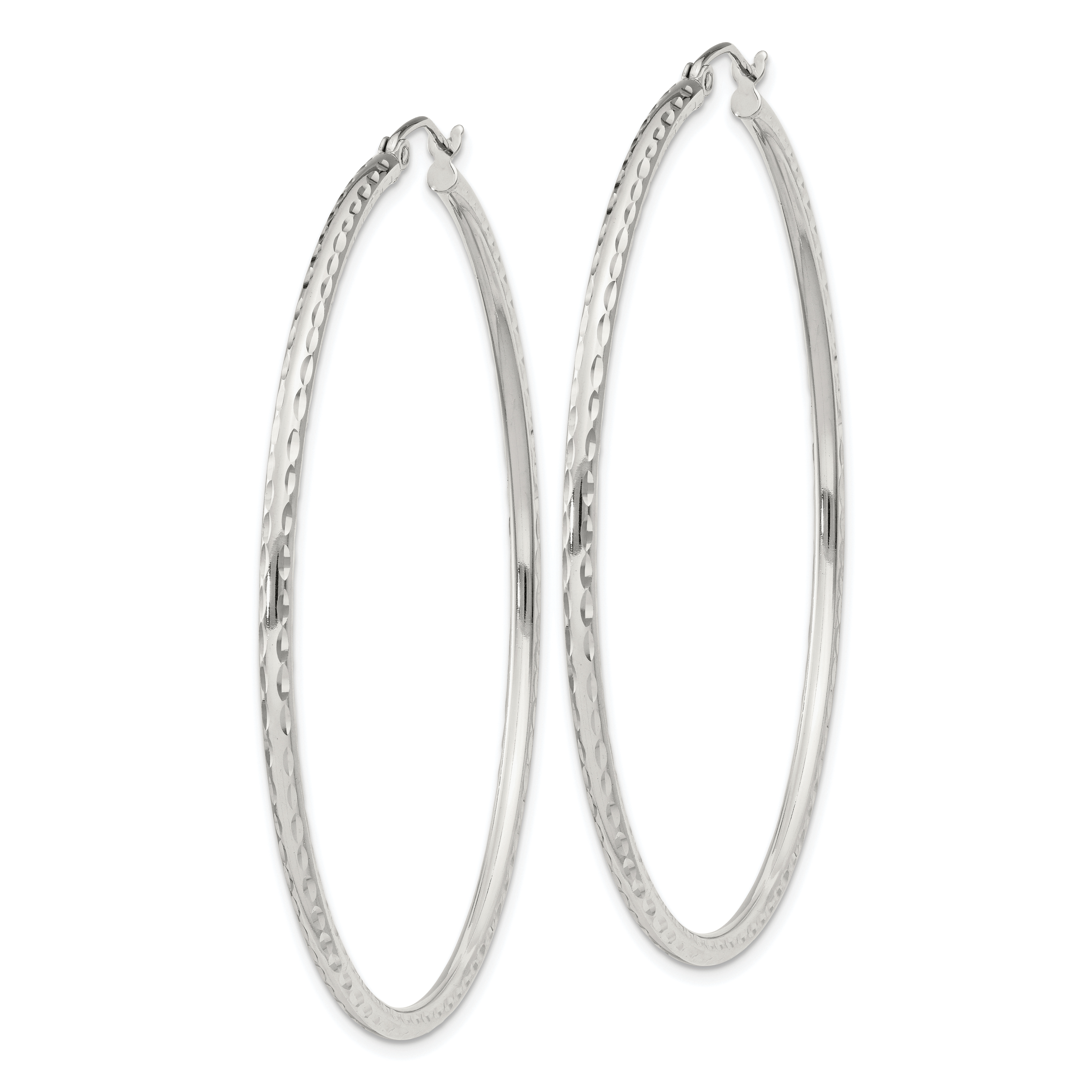  14 mm Sterling Silver 2.0mm Diamond-cut Hoop Earrings  Unknown Friendly Weight Sterling Silver - view 85