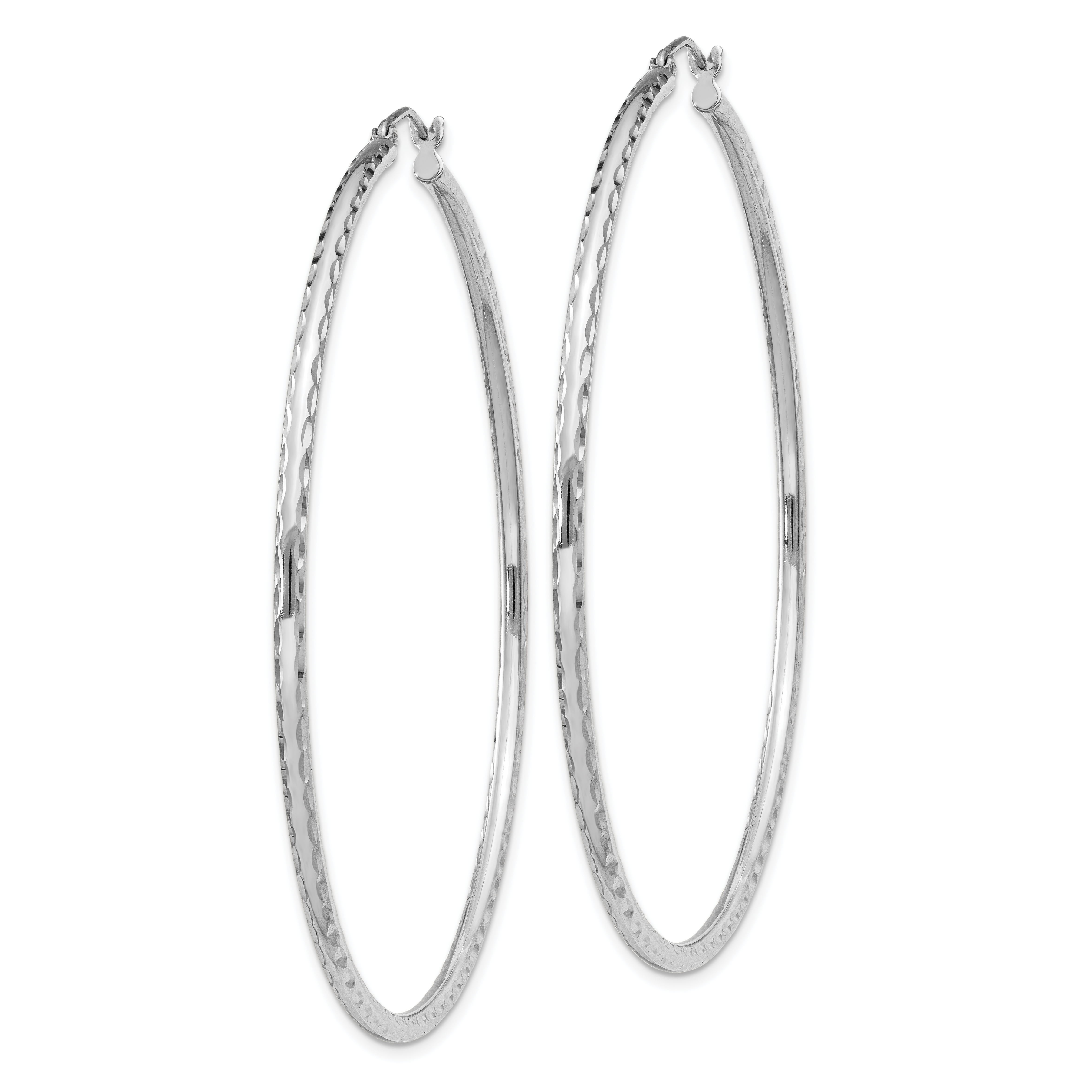  14 mm Sterling Silver 2.0mm Diamond-cut Hoop Earrings  Unknown Friendly Weight Sterling Silver - view 89