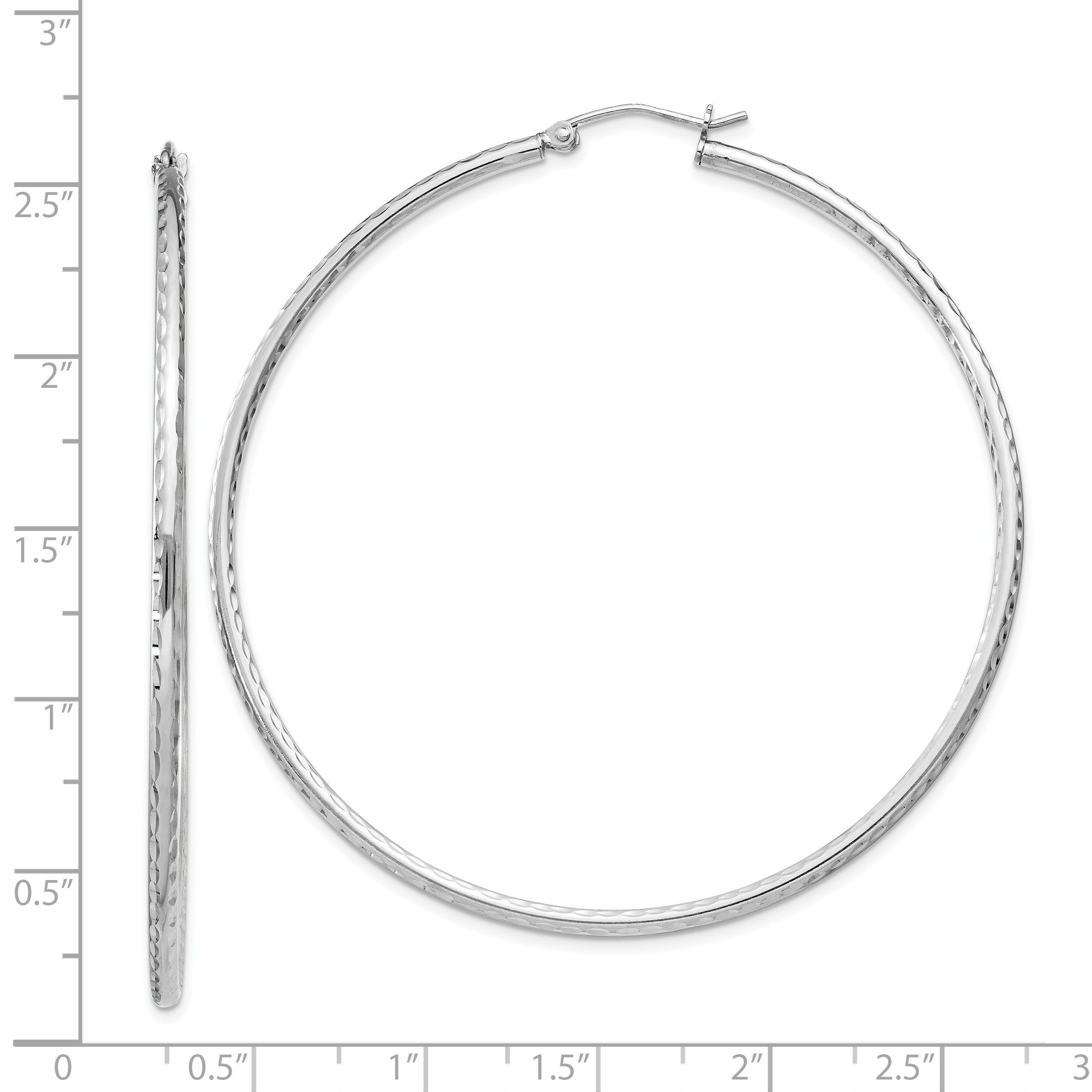  14 mm Sterling Silver 2.0mm Diamond-cut Hoop Earrings  Unknown Friendly Weight Sterling Silver - view 91