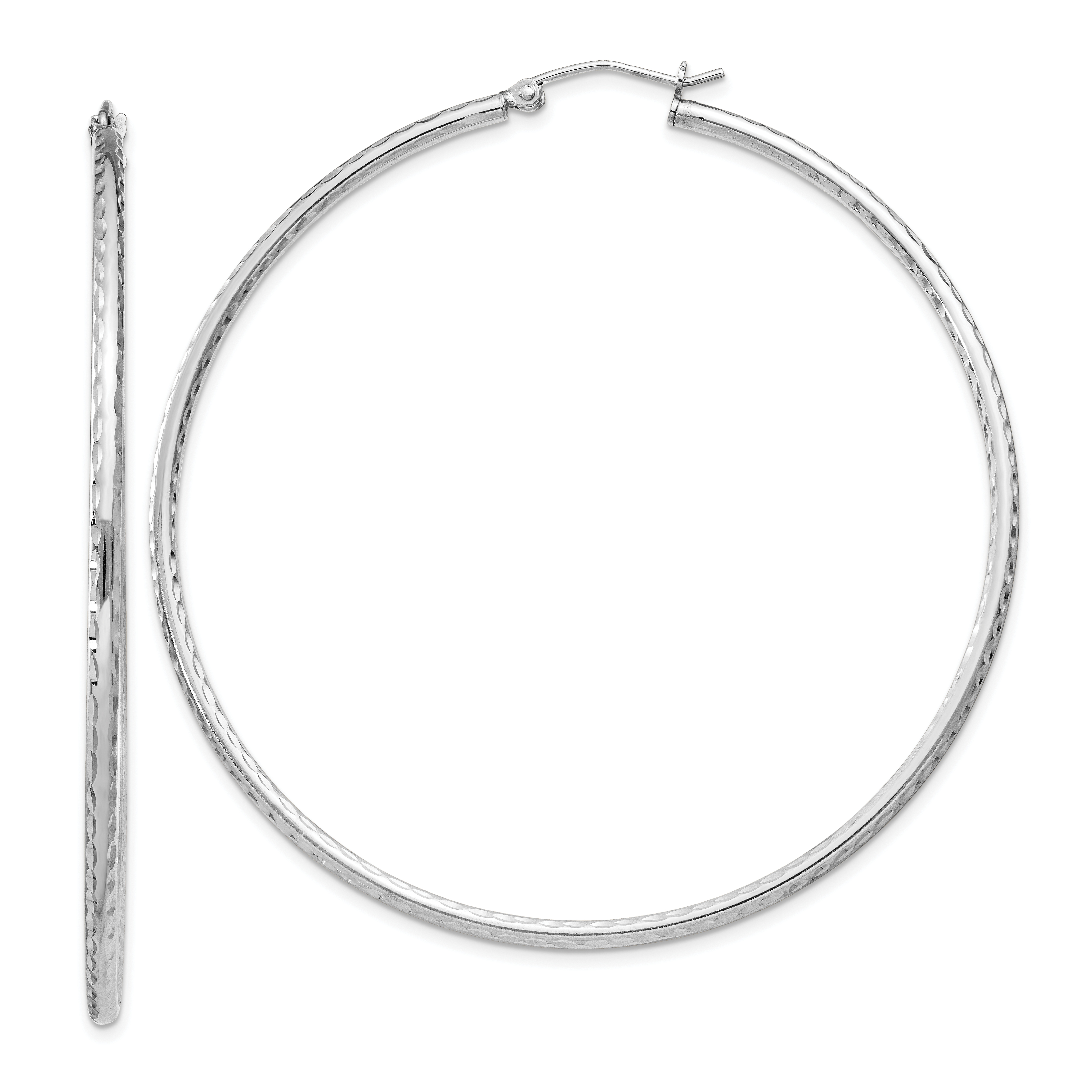  14 mm Sterling Silver 2.0mm Diamond-cut Hoop Earrings  Unknown Friendly Weight Sterling Silver - view 92