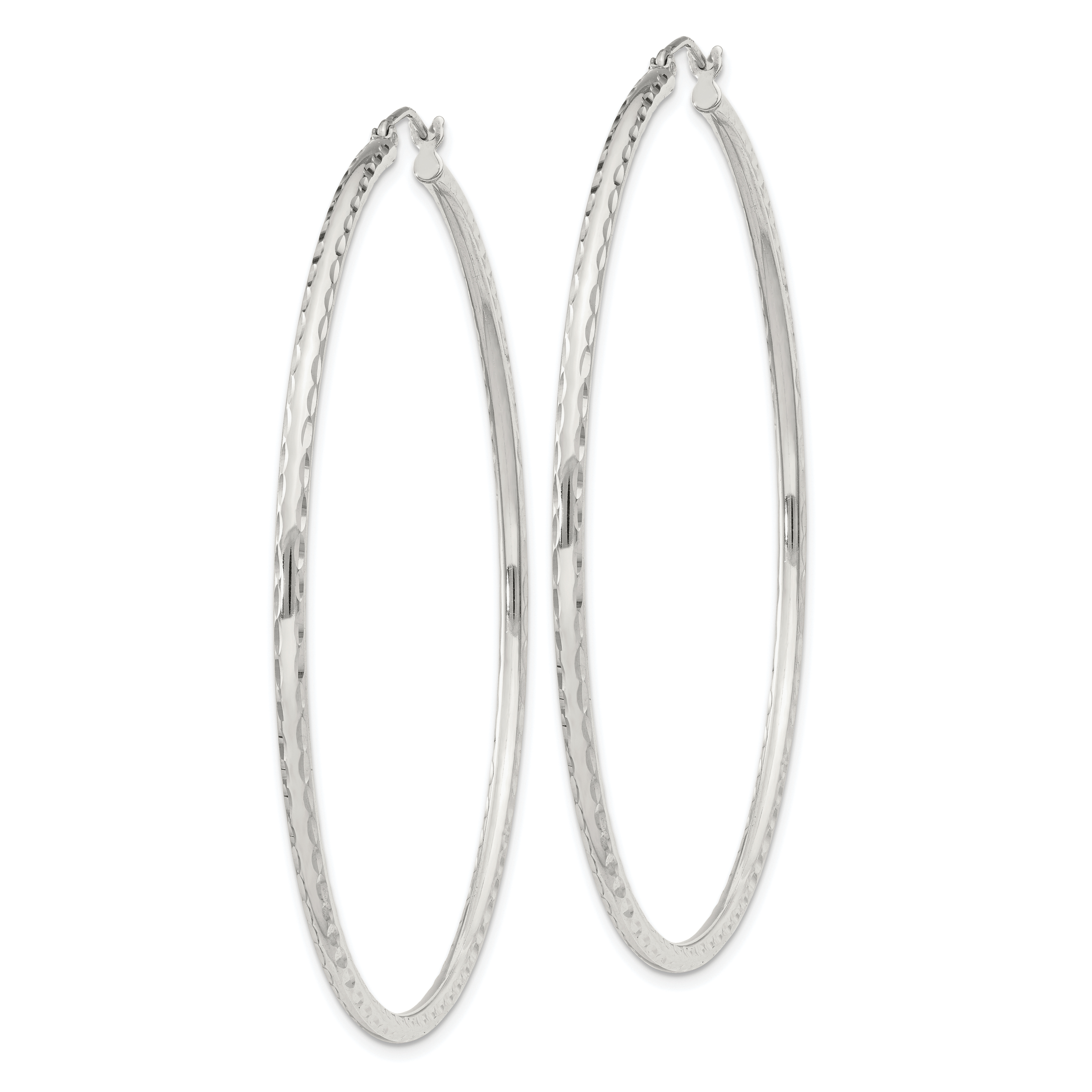  14 mm Sterling Silver 2.0mm Diamond-cut Hoop Earrings  Unknown Friendly Weight Sterling Silver - view 93