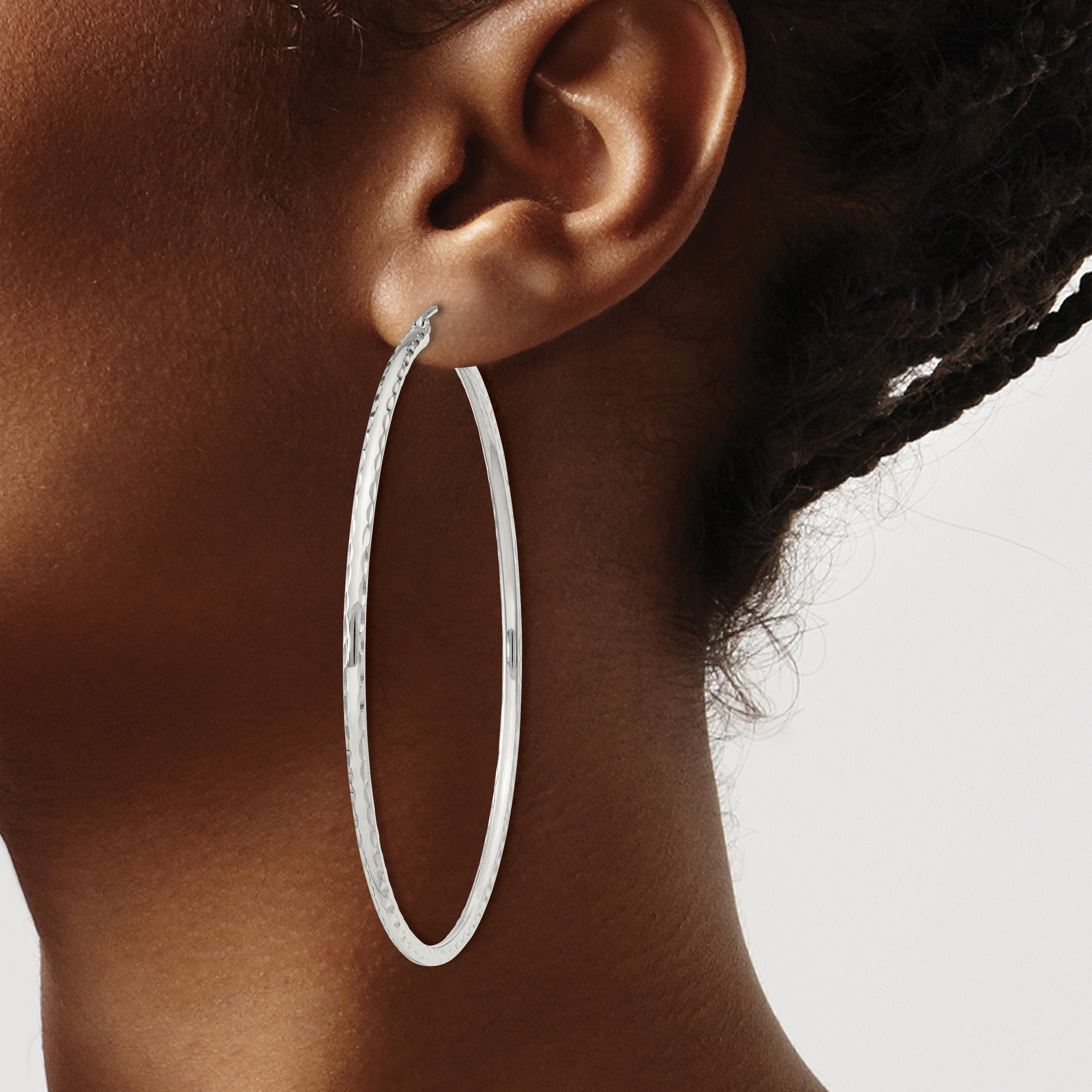  14 mm Sterling Silver 2.0mm Diamond-cut Hoop Earrings  Unknown Friendly Weight Sterling Silver - view 94