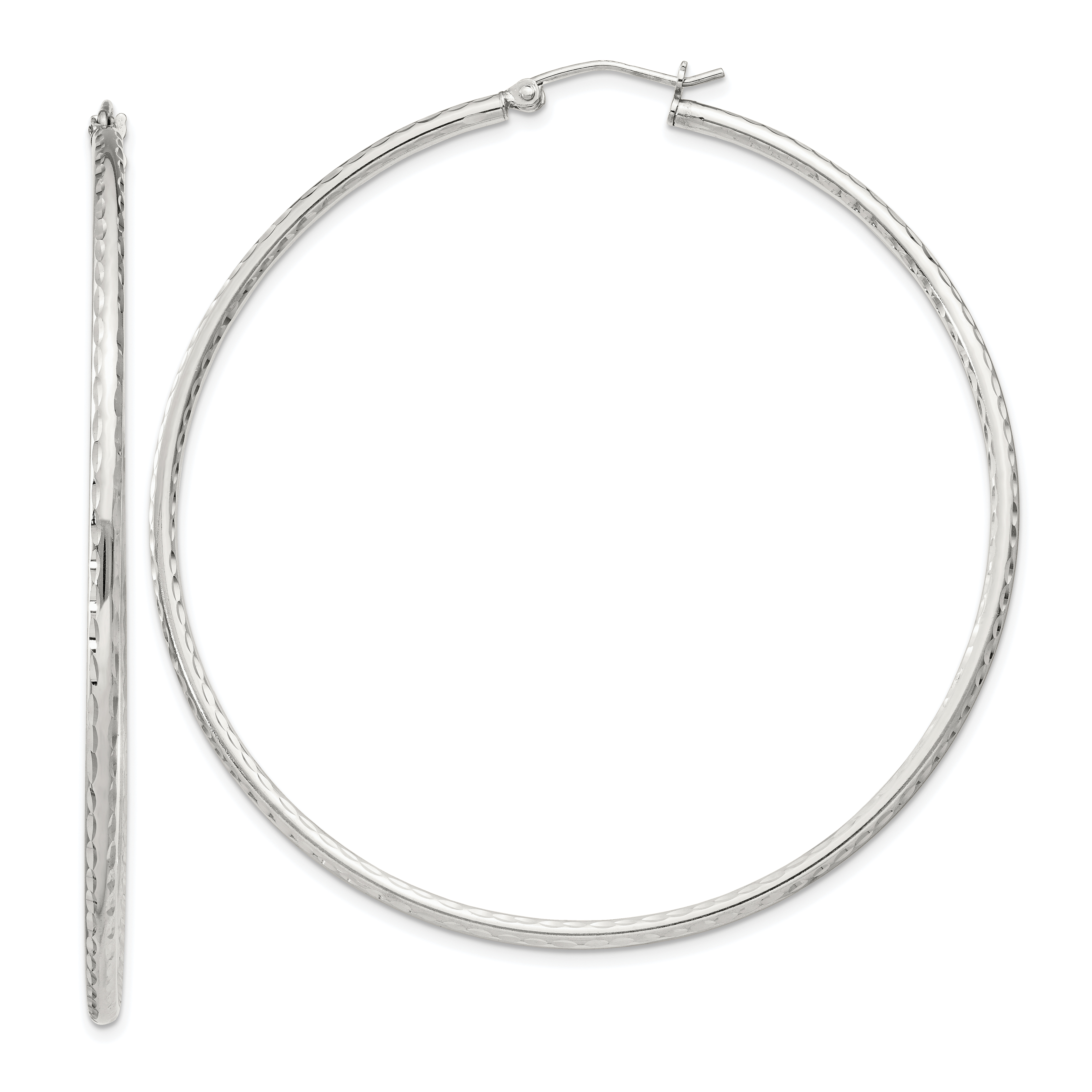  14 mm Sterling Silver 2.0mm Diamond-cut Hoop Earrings  Unknown Friendly Weight Sterling Silver - view 96