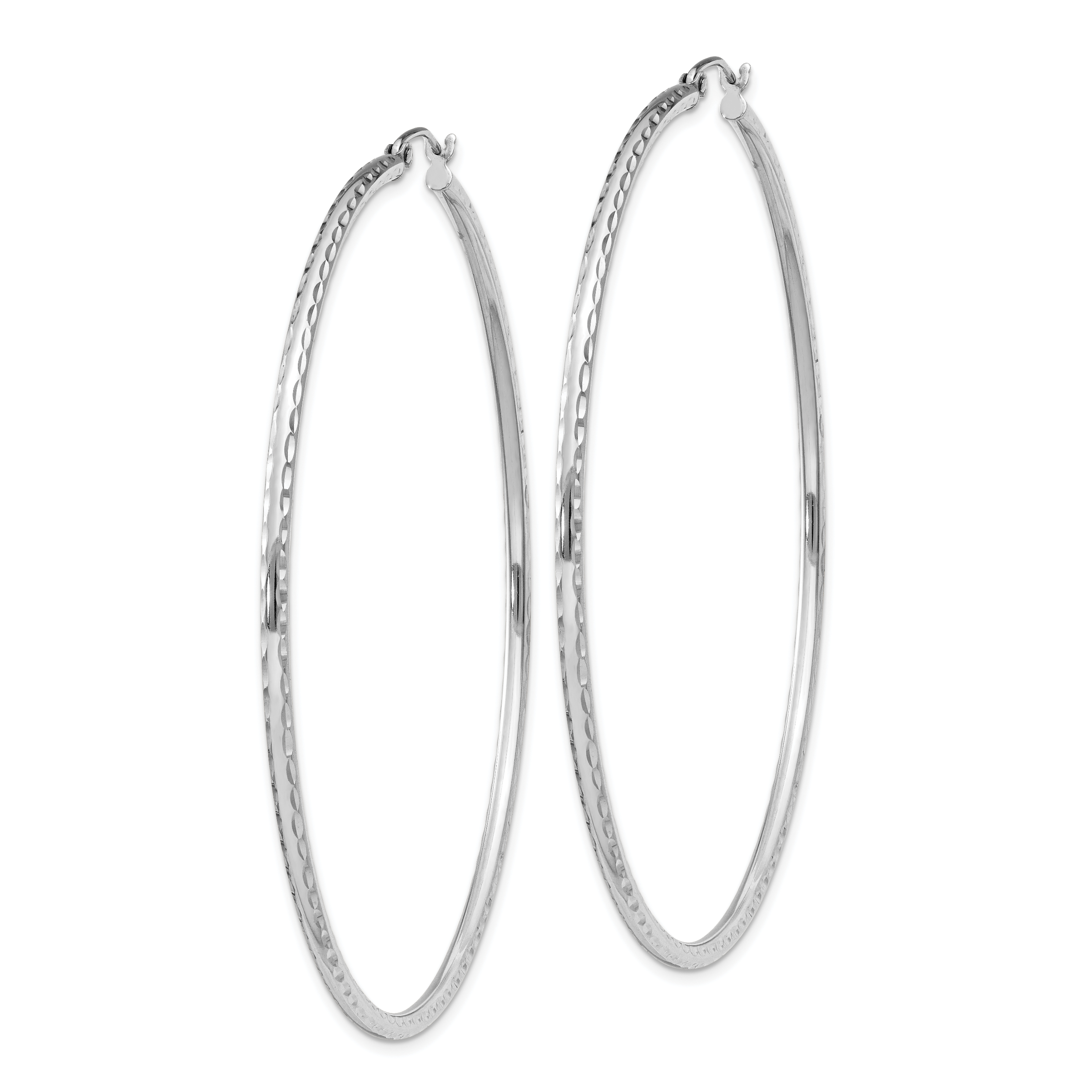  14 mm Sterling Silver 2.0mm Diamond-cut Hoop Earrings  Unknown Friendly Weight Sterling Silver - view 97