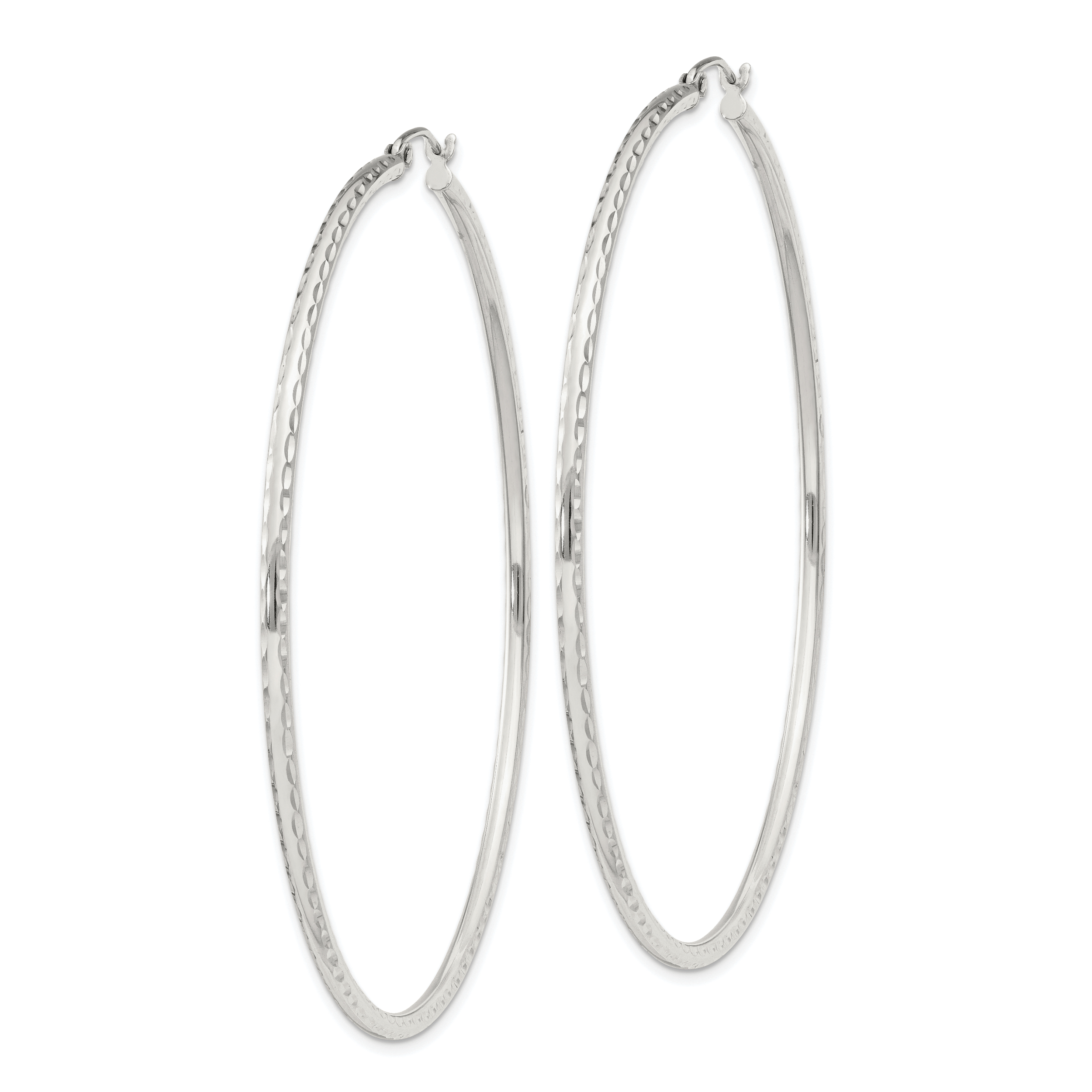  14 mm Sterling Silver 2.0mm Diamond-cut Hoop Earrings  Unknown Friendly Weight Sterling Silver - view 101
