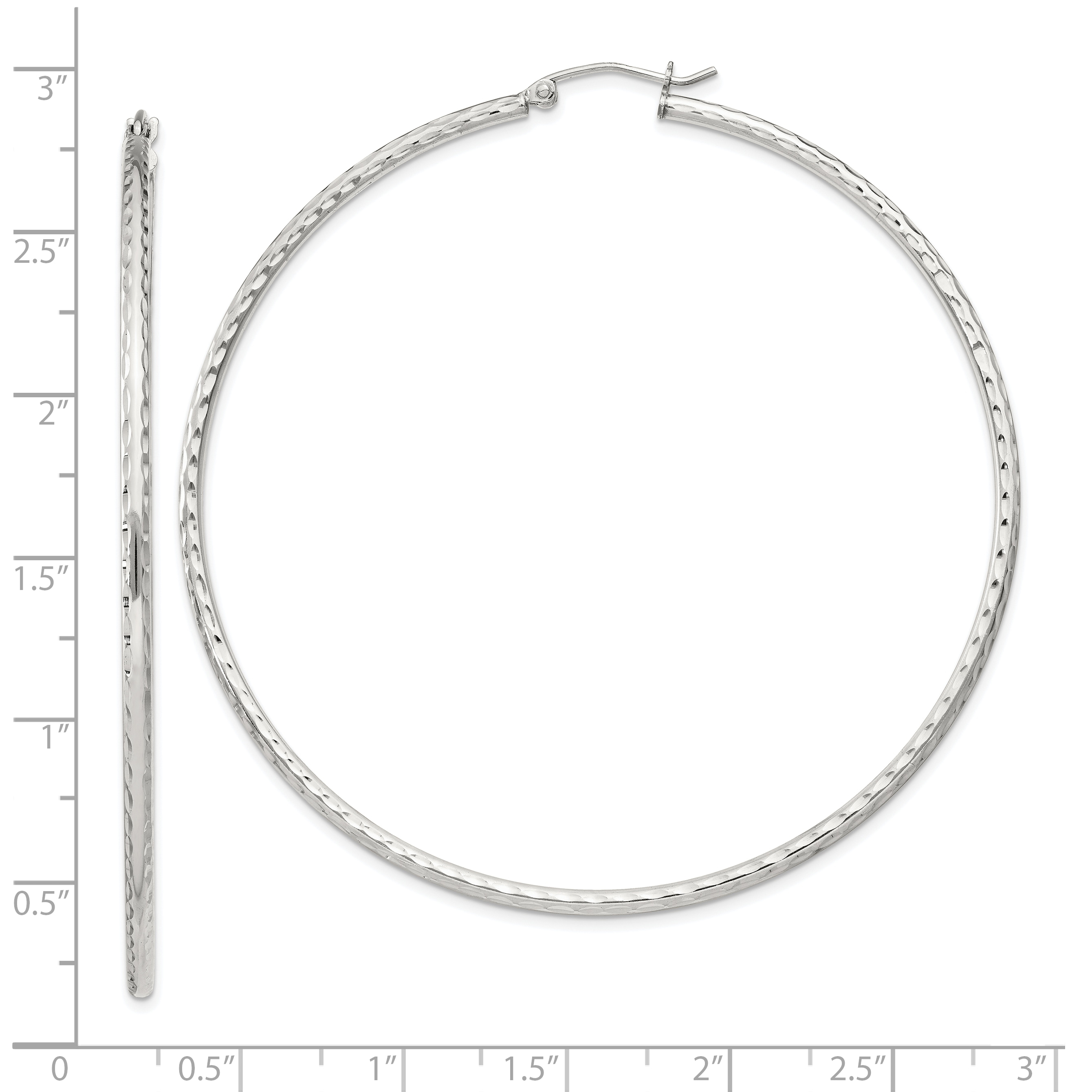  14 mm Sterling Silver 2.0mm Diamond-cut Hoop Earrings  Unknown Friendly Weight Sterling Silver - view 103