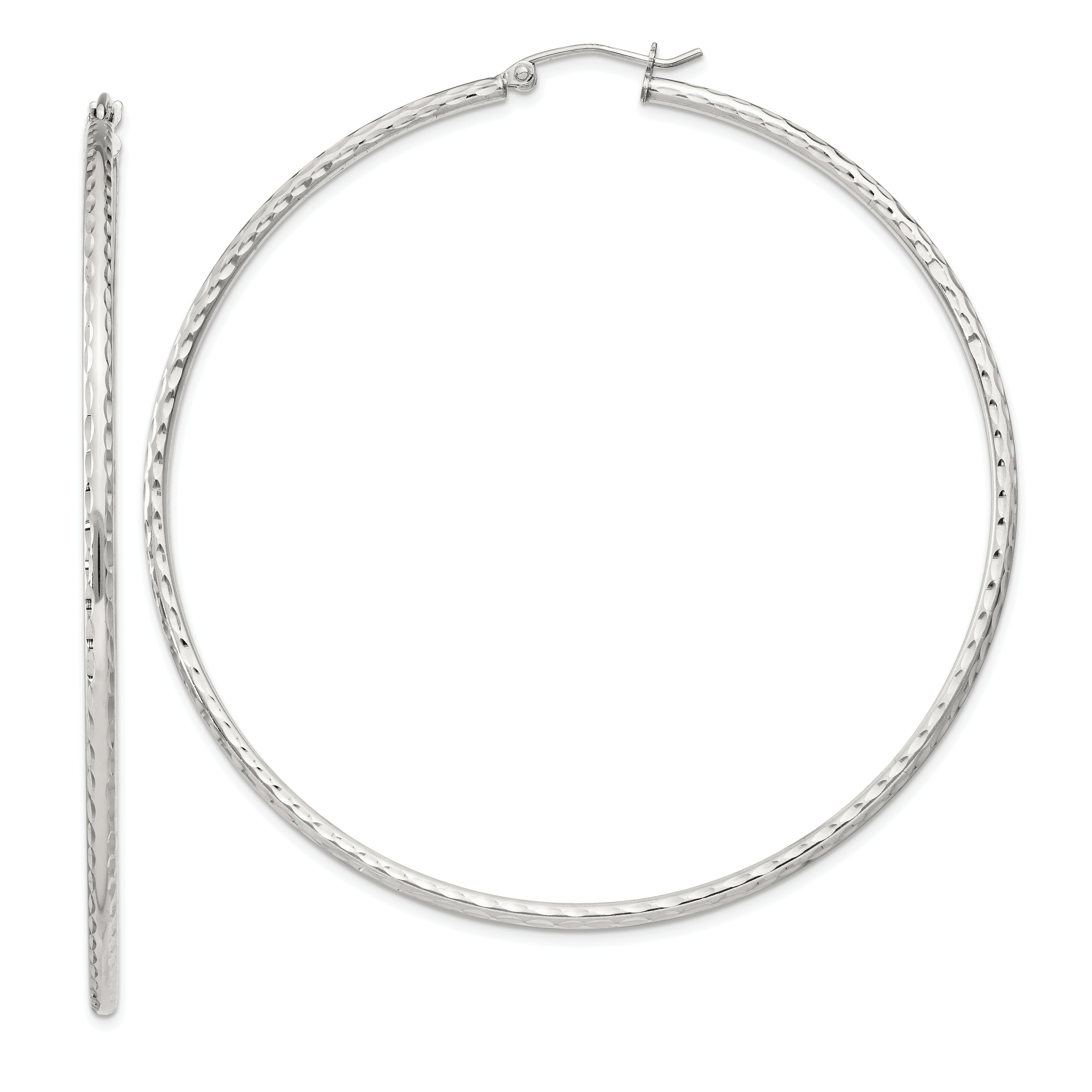  14 mm Sterling Silver 2.0mm Diamond-cut Hoop Earrings  Unknown Friendly Weight Sterling Silver - view 104