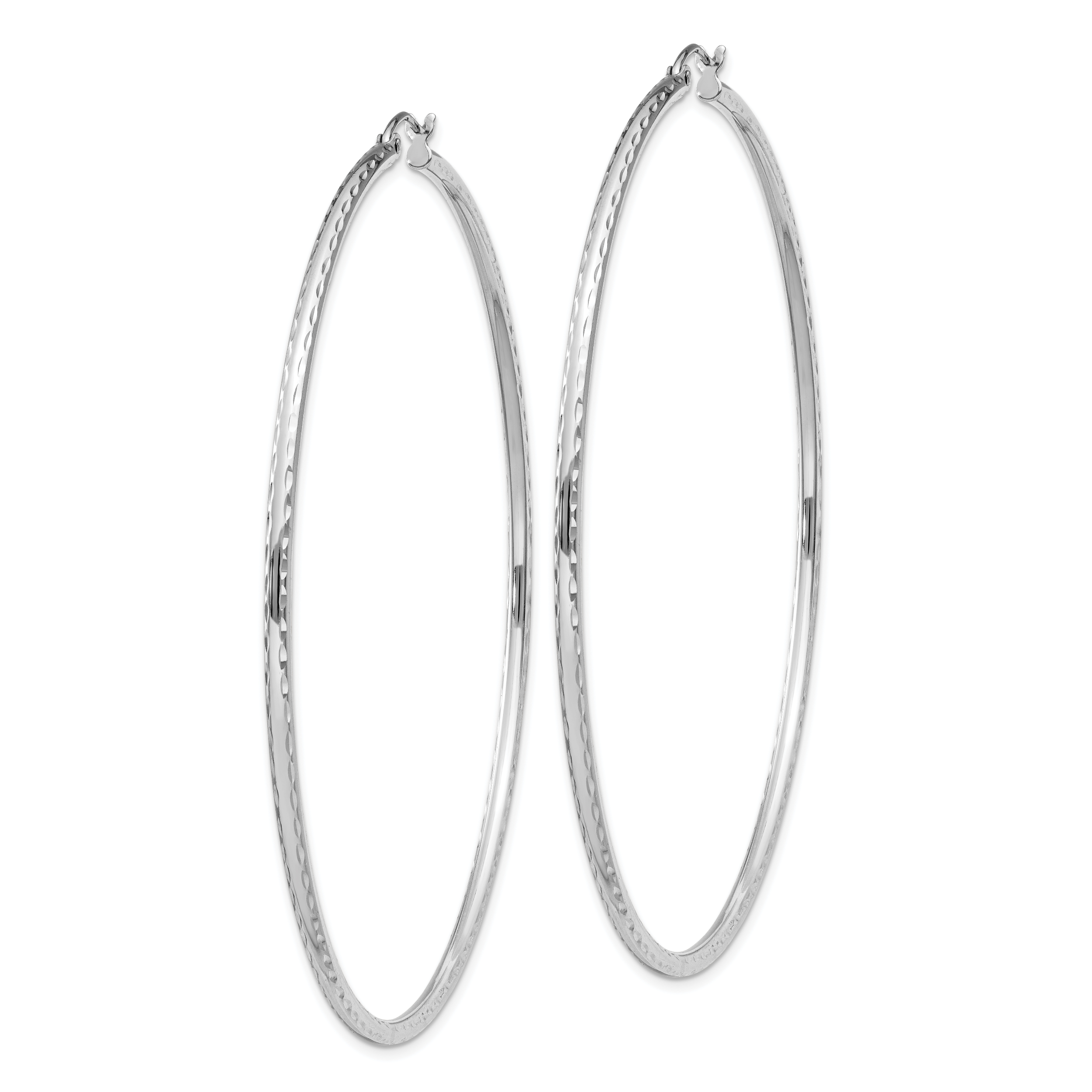  14 mm Sterling Silver 2.0mm Diamond-cut Hoop Earrings  Unknown Friendly Weight Sterling Silver - view 105