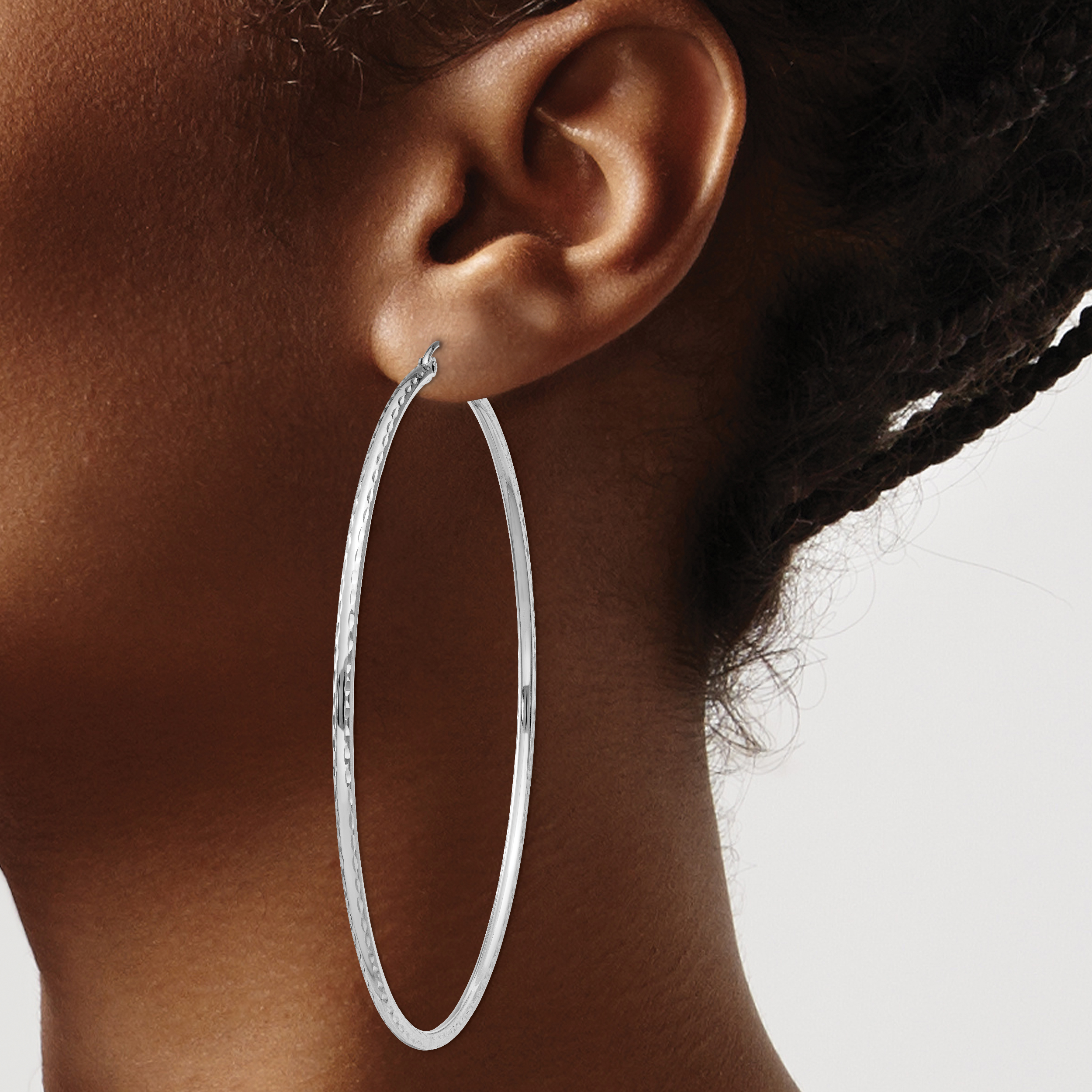  14 mm Sterling Silver 2.0mm Diamond-cut Hoop Earrings  Unknown Friendly Weight Sterling Silver - view 106