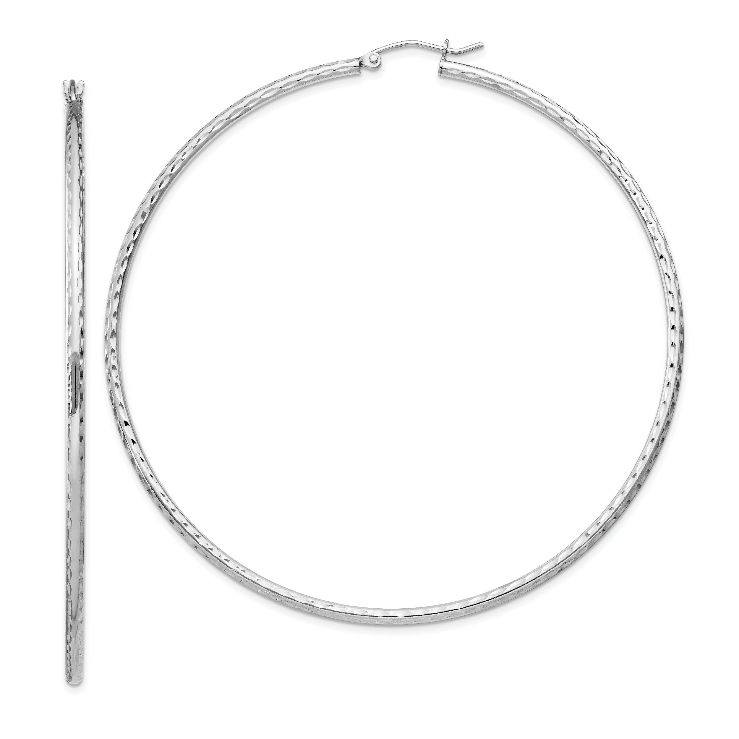  14 mm Sterling Silver 2.0mm Diamond-cut Hoop Earrings  Unknown Friendly Weight Sterling Silver - view 108