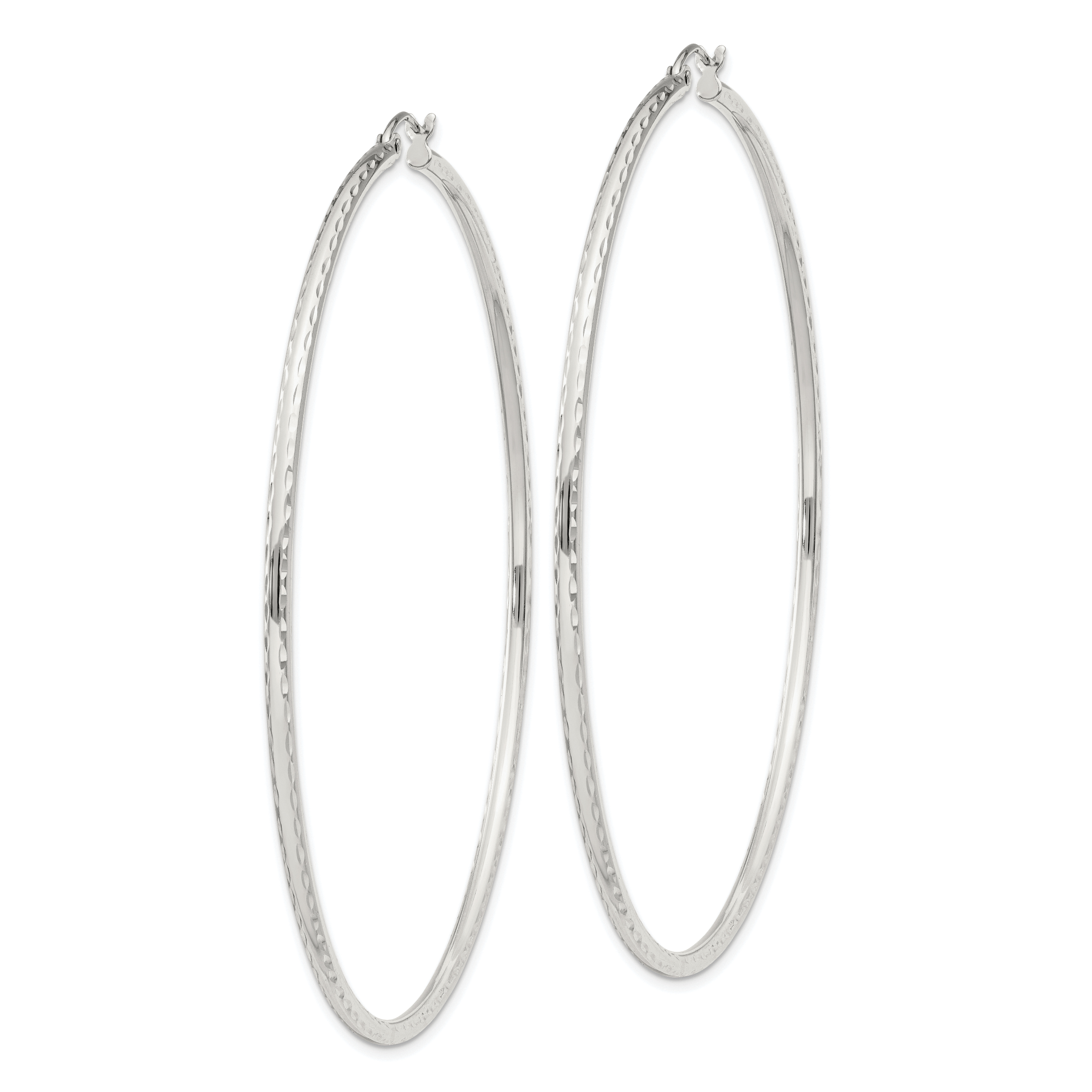  14 mm Sterling Silver 2.0mm Diamond-cut Hoop Earrings  Unknown Friendly Weight Sterling Silver - view 109
