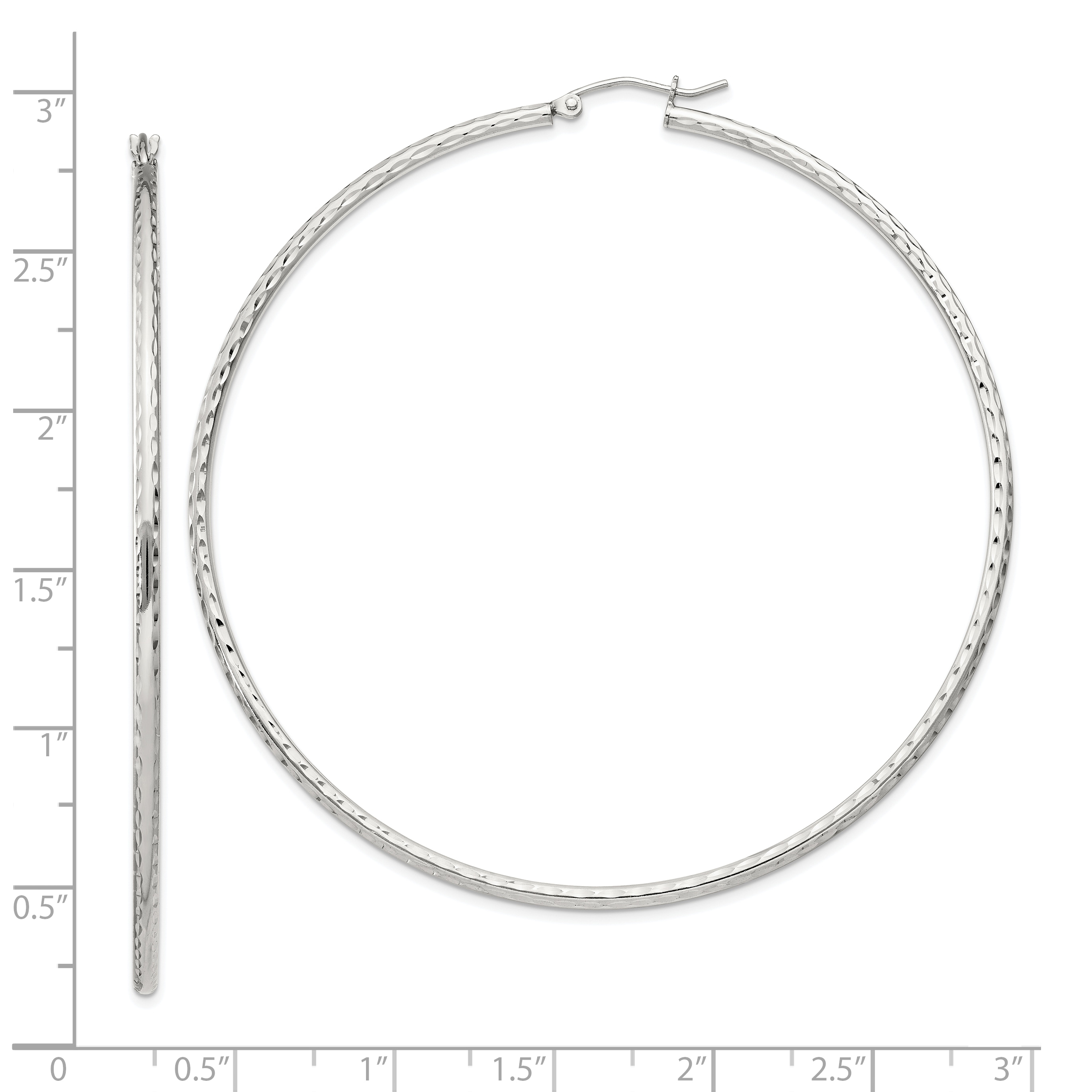  14 mm Sterling Silver 2.0mm Diamond-cut Hoop Earrings  Unknown Friendly Weight Sterling Silver - view 111