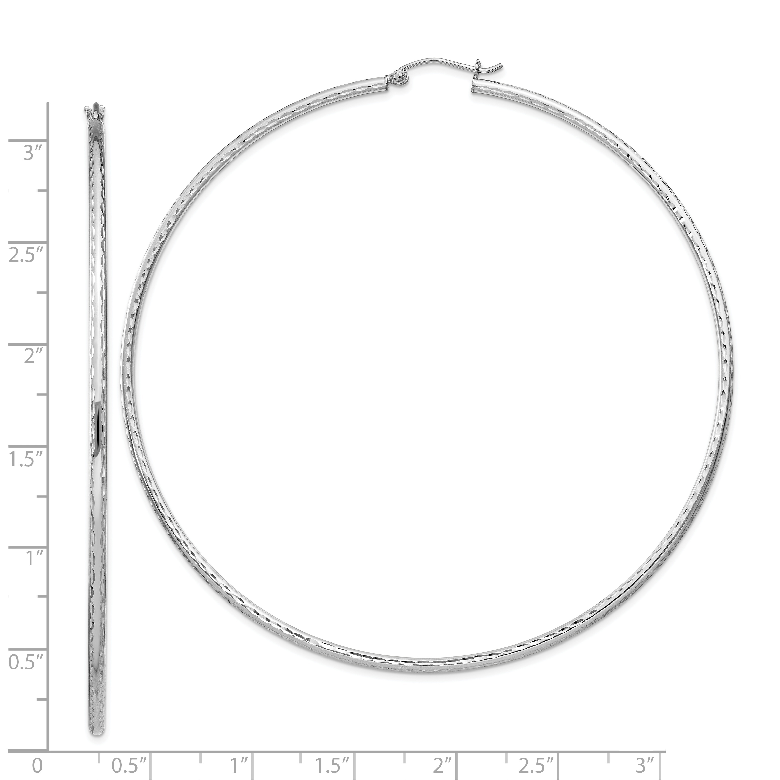  14 mm Sterling Silver 2.0mm Diamond-cut Hoop Earrings  Unknown Friendly Weight Sterling Silver - view 115