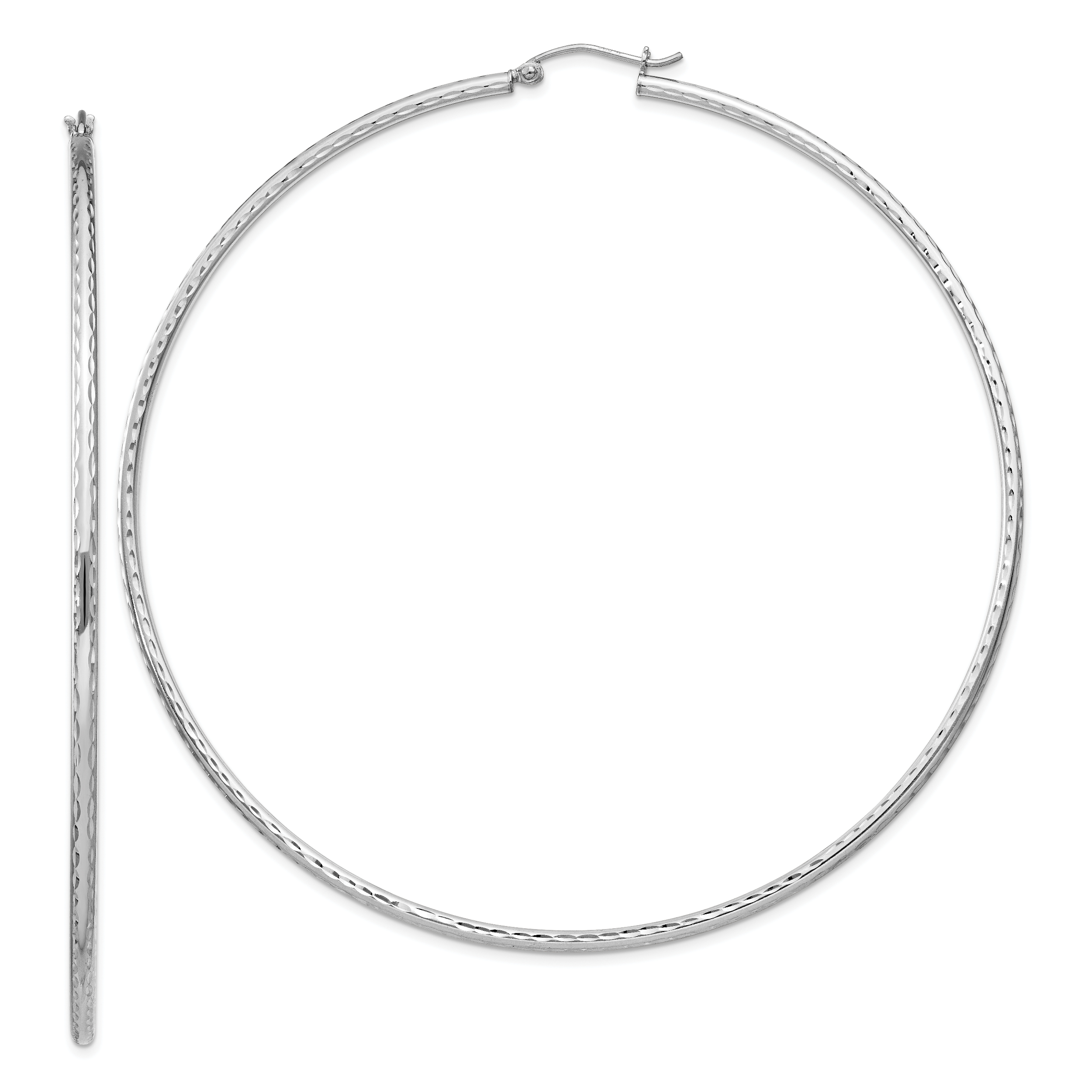  14 mm Sterling Silver 2.0mm Diamond-cut Hoop Earrings  Unknown Friendly Weight Sterling Silver - view 116