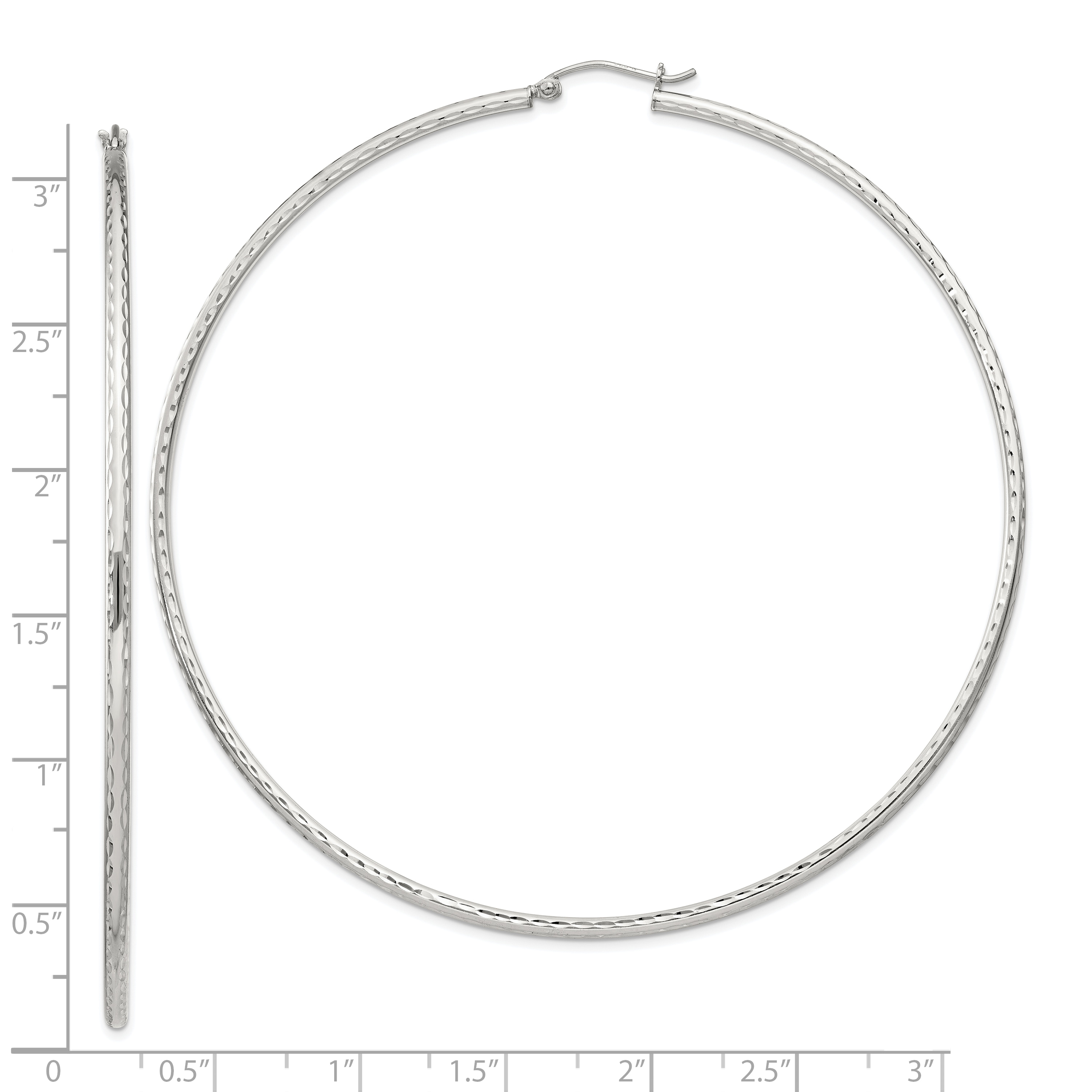 14 mm Sterling Silver 2.0mm Diamond-cut Hoop Earrings  Unknown Friendly Weight Sterling Silver - view 119