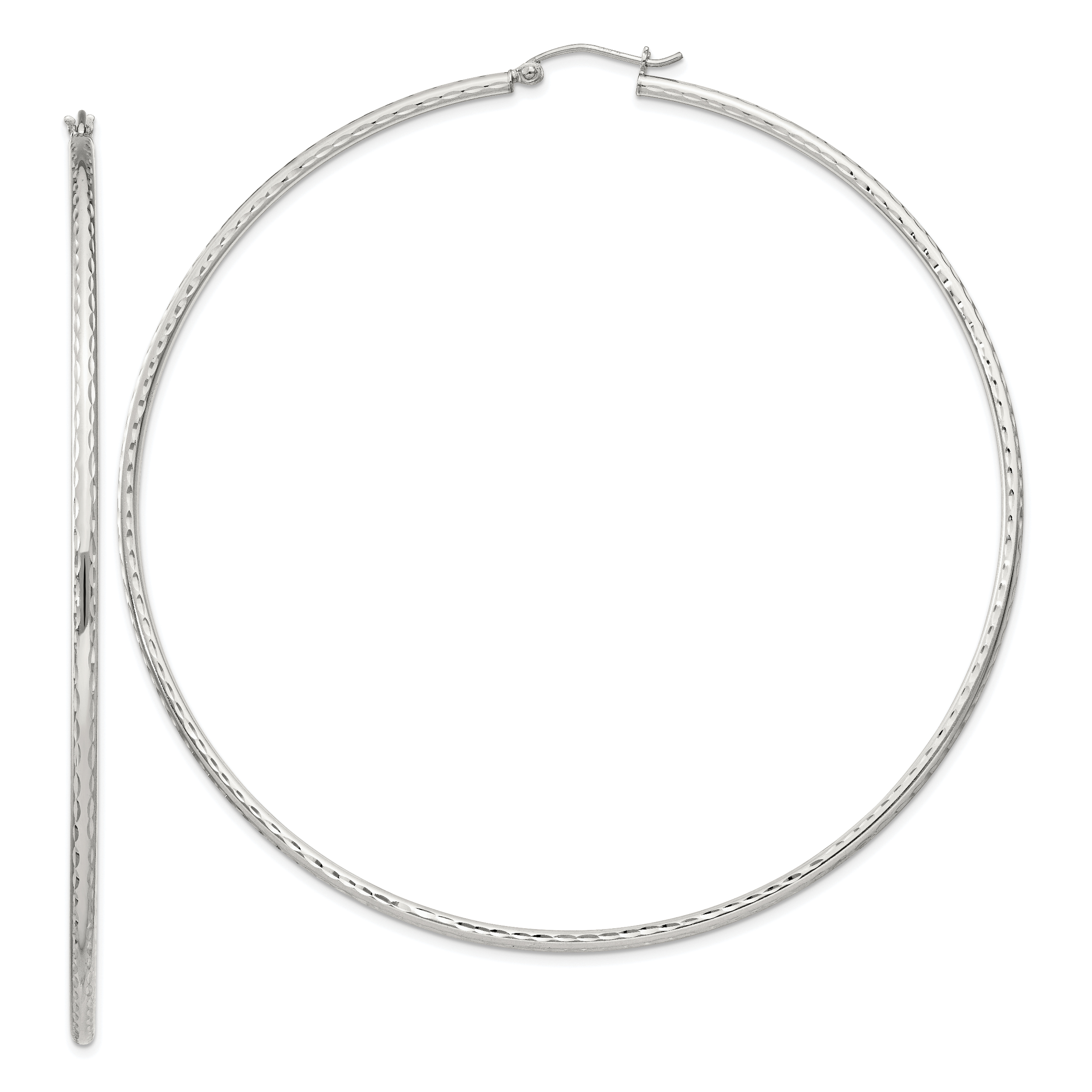  14 mm Sterling Silver 2.0mm Diamond-cut Hoop Earrings  Unknown Friendly Weight Sterling Silver - view 120