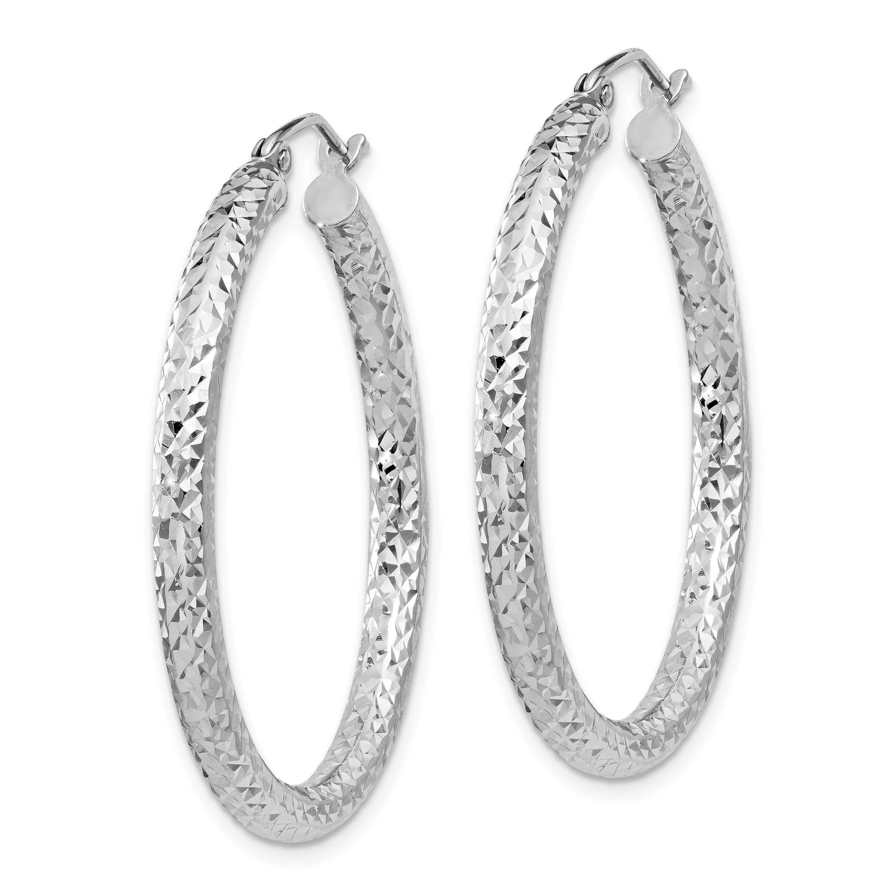  20 mm Sterling Silver 3.0mm Textured Hoop Earrings  Unknown Friendly Weight Sterling Silver - view 25