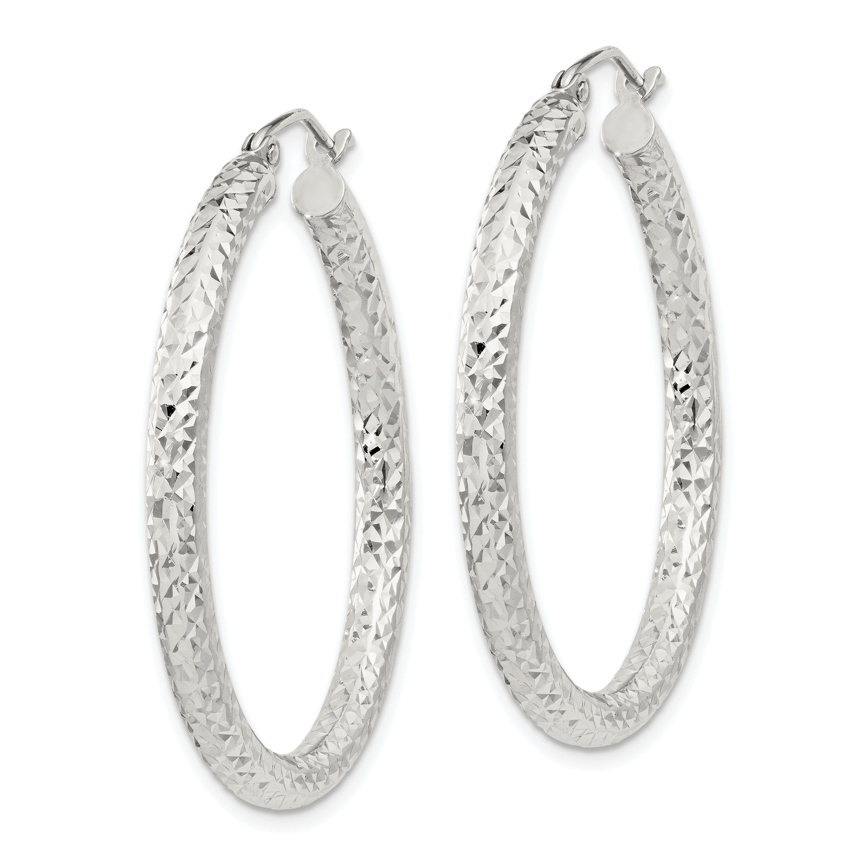  20 mm Sterling Silver 3.0mm Textured Hoop Earrings  Unknown Friendly Weight Sterling Silver - view 29
