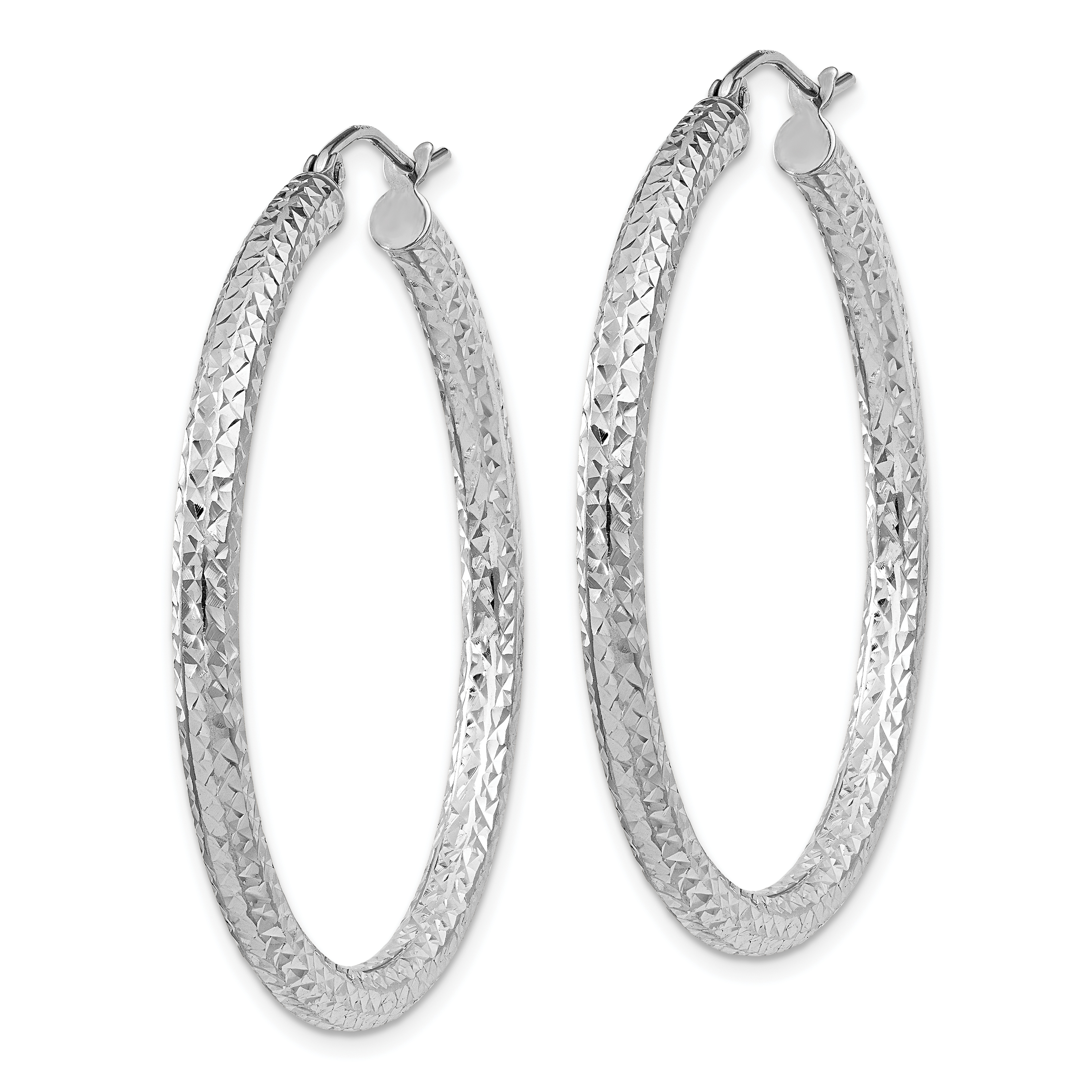  20 mm Sterling Silver 3.0mm Textured Hoop Earrings  Unknown Friendly Weight Sterling Silver - view 33