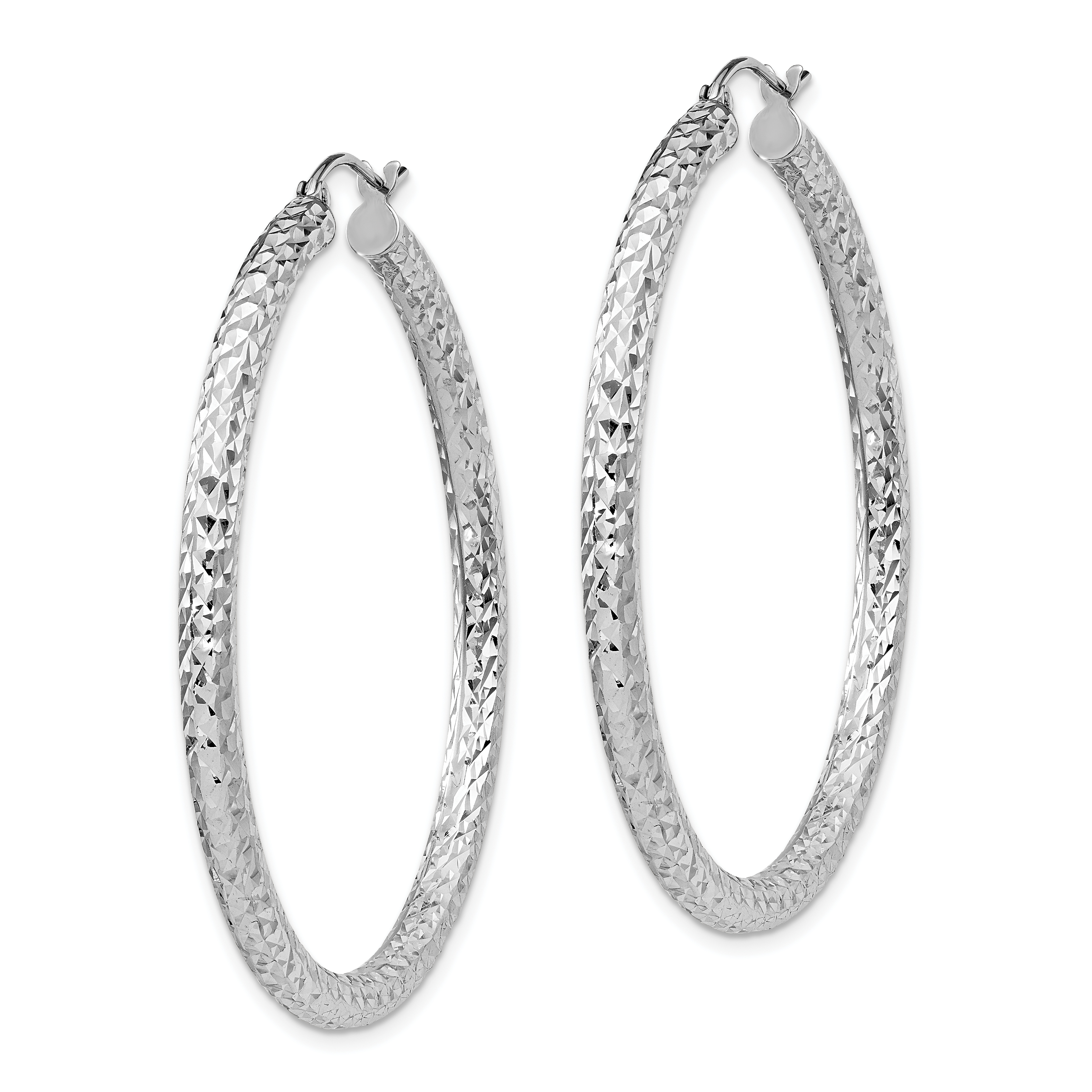  20 mm Sterling Silver 3.0mm Textured Hoop Earrings  Unknown Friendly Weight Sterling Silver - view 41