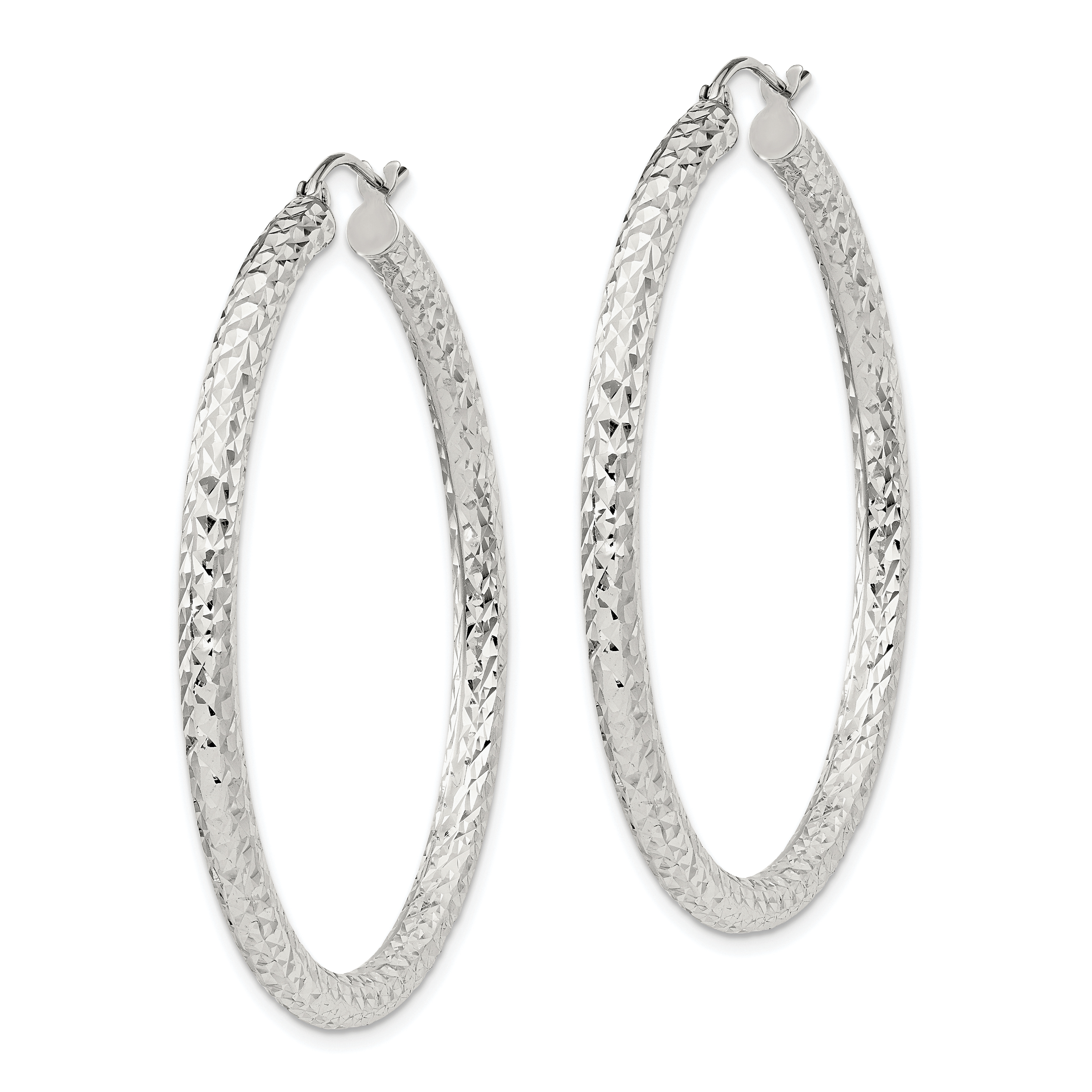  20 mm Sterling Silver 3.0mm Textured Hoop Earrings  Unknown Friendly Weight Sterling Silver - view 45